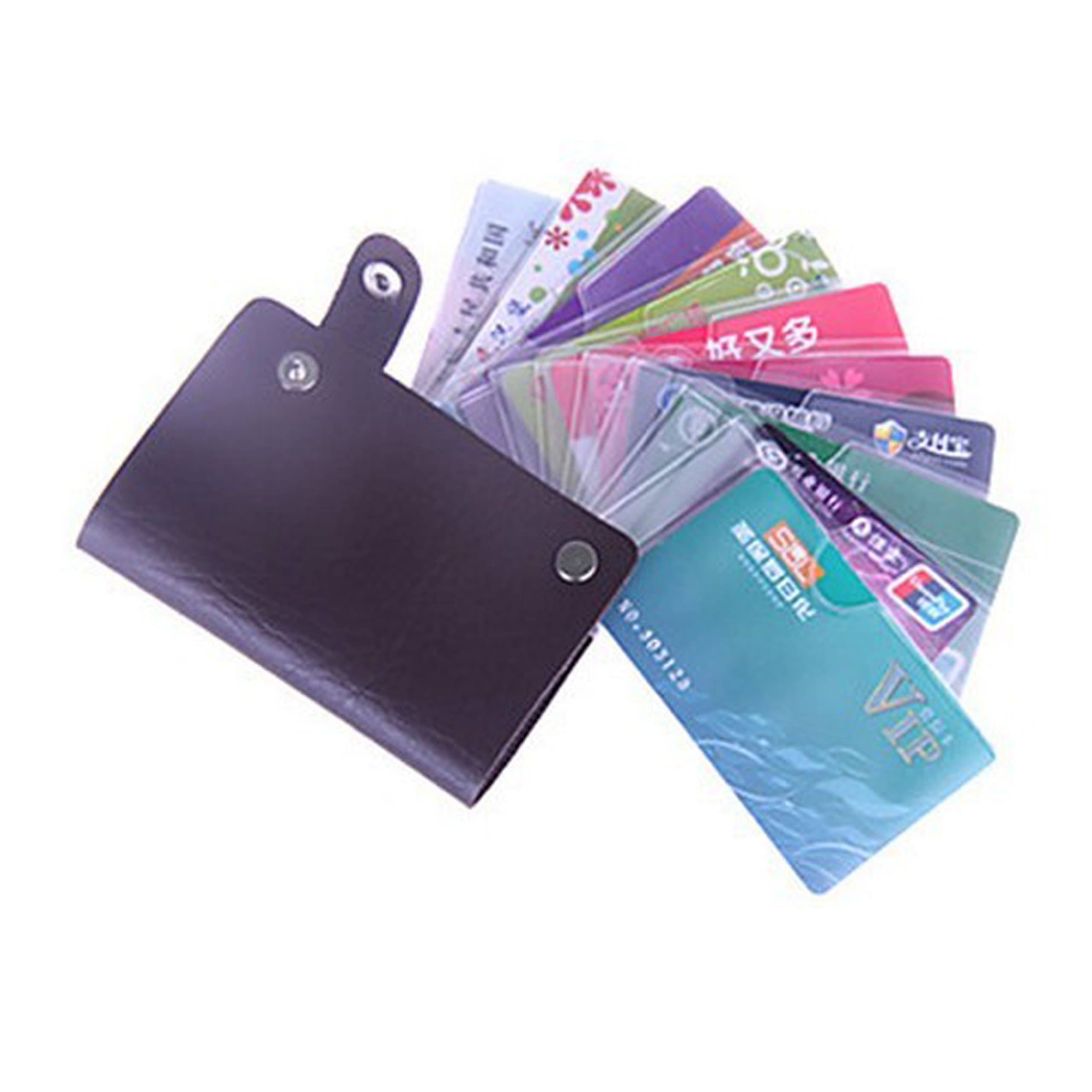 Hot Selling Utility Leather Pouch Unisex Business Case Wallet Id Credit Card Holder Purse Case Holder(2pcs/lot)