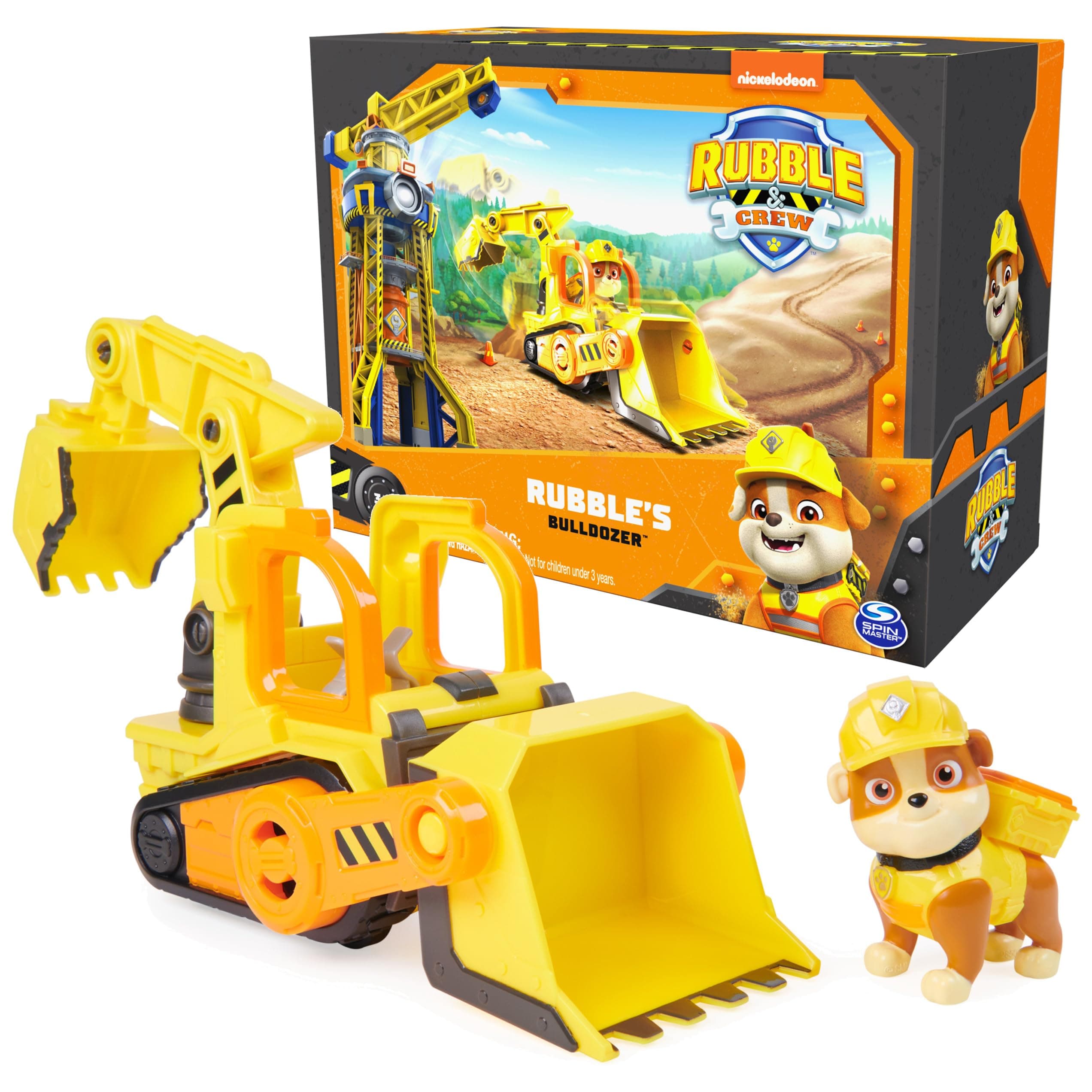 Rubble’s Bulldozer Toy Truck with Movable Parts and a Collectible Action Figure, Kids Toys for Ages 3 and Up