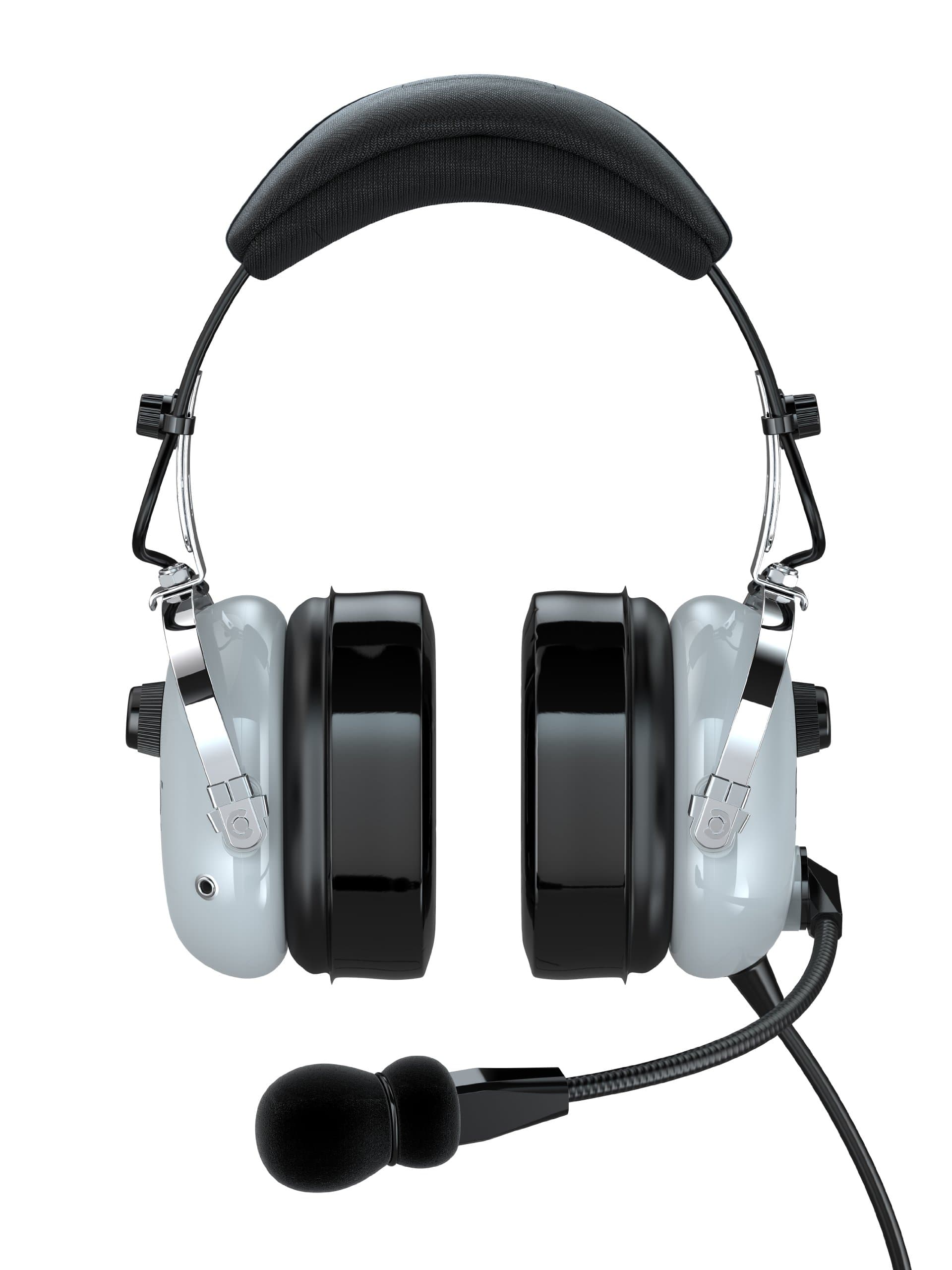 FARO G2-PNR Premium Pilot Aviation Headset with Mp3 Input (Adapters for aviation headset connectors, standard dual GA adapter universal support)-Gray