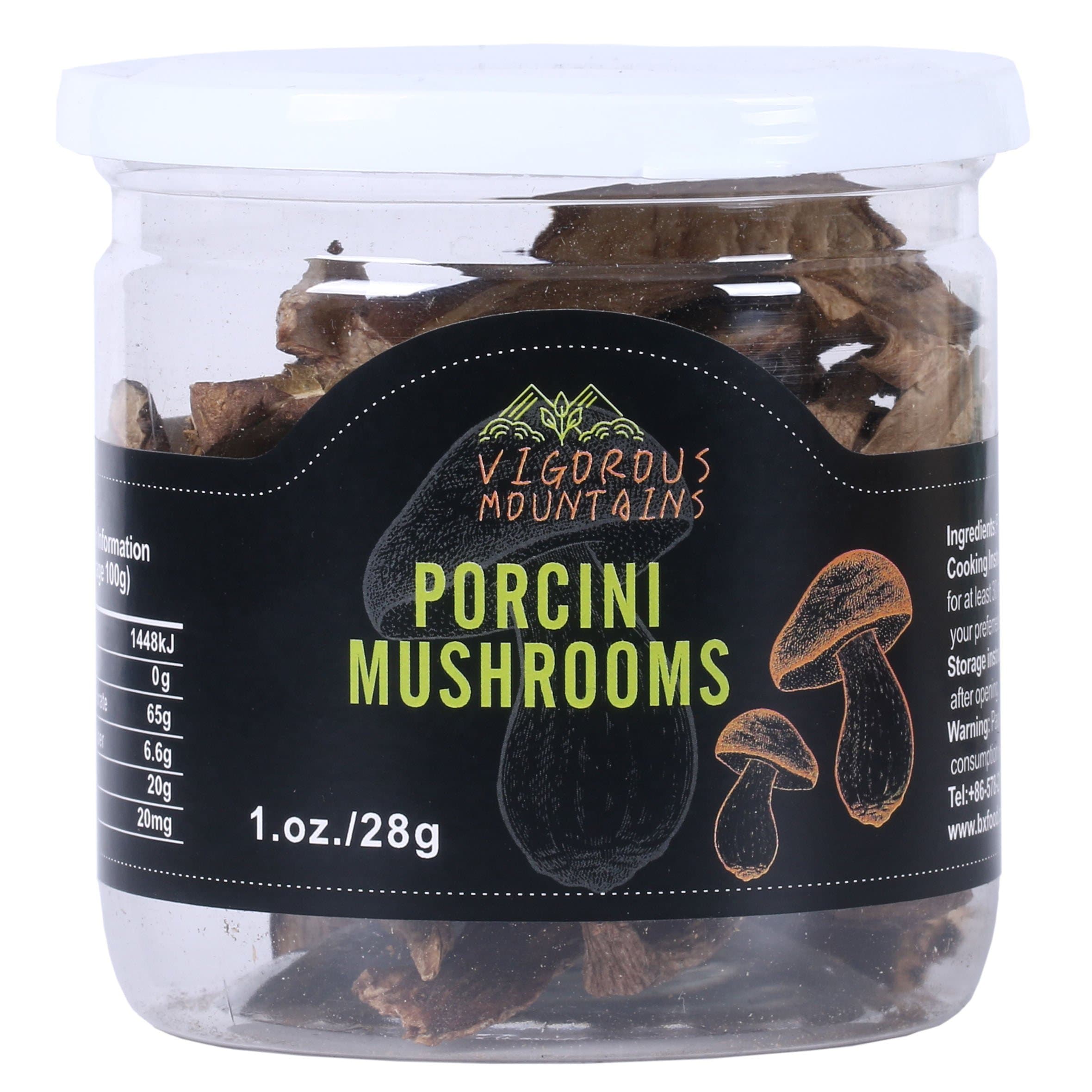VIGOROUS MOUNTAINS Wild Dried Porcini Mushrooms 1 OZ Boletus Edulis 1 Ounce
