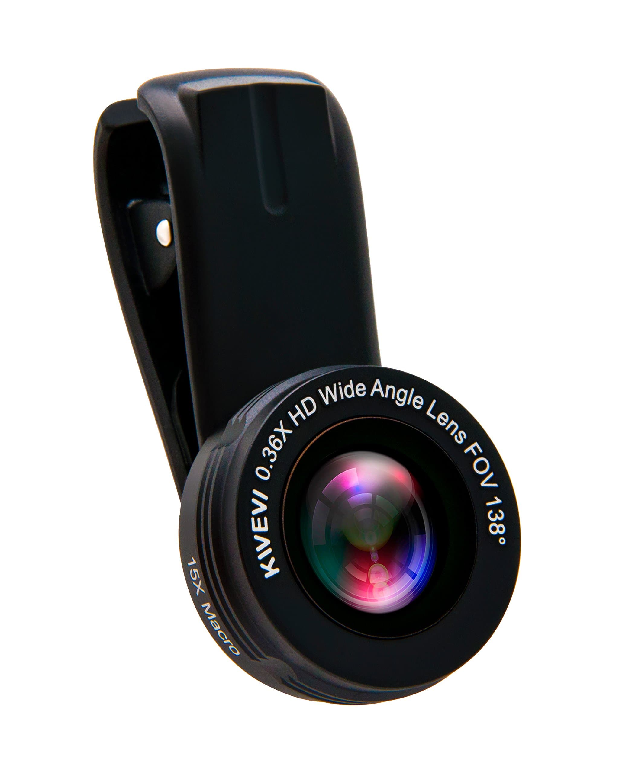 2-in-1 Universal Phone Camera Lens Kit: 0.36x HD Ultra Wide Angle + 15x Macro Lens - Take Better Photos with Your Cellphone - Compatible with iPhone, Android, Samsung Galaxy & Tablets