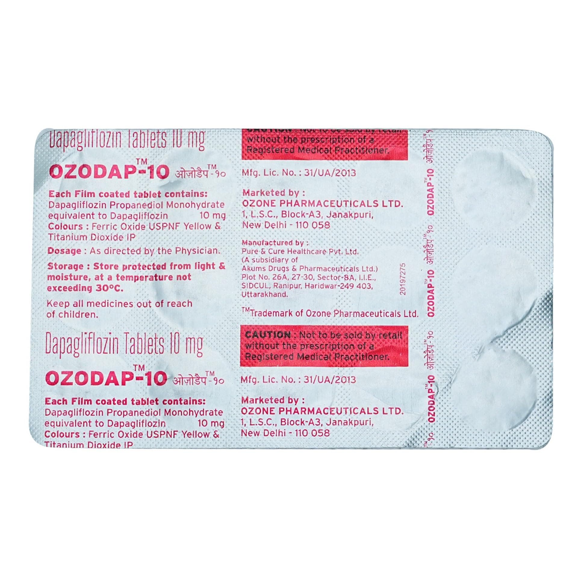Ozodap-10 - Strip of 15 Tablets