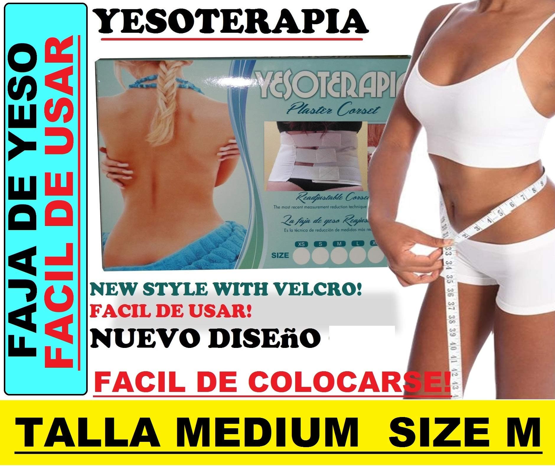 Faja de yeso Reductora Plaster Corset Yesoterapia 100% Original (MEDIUM)