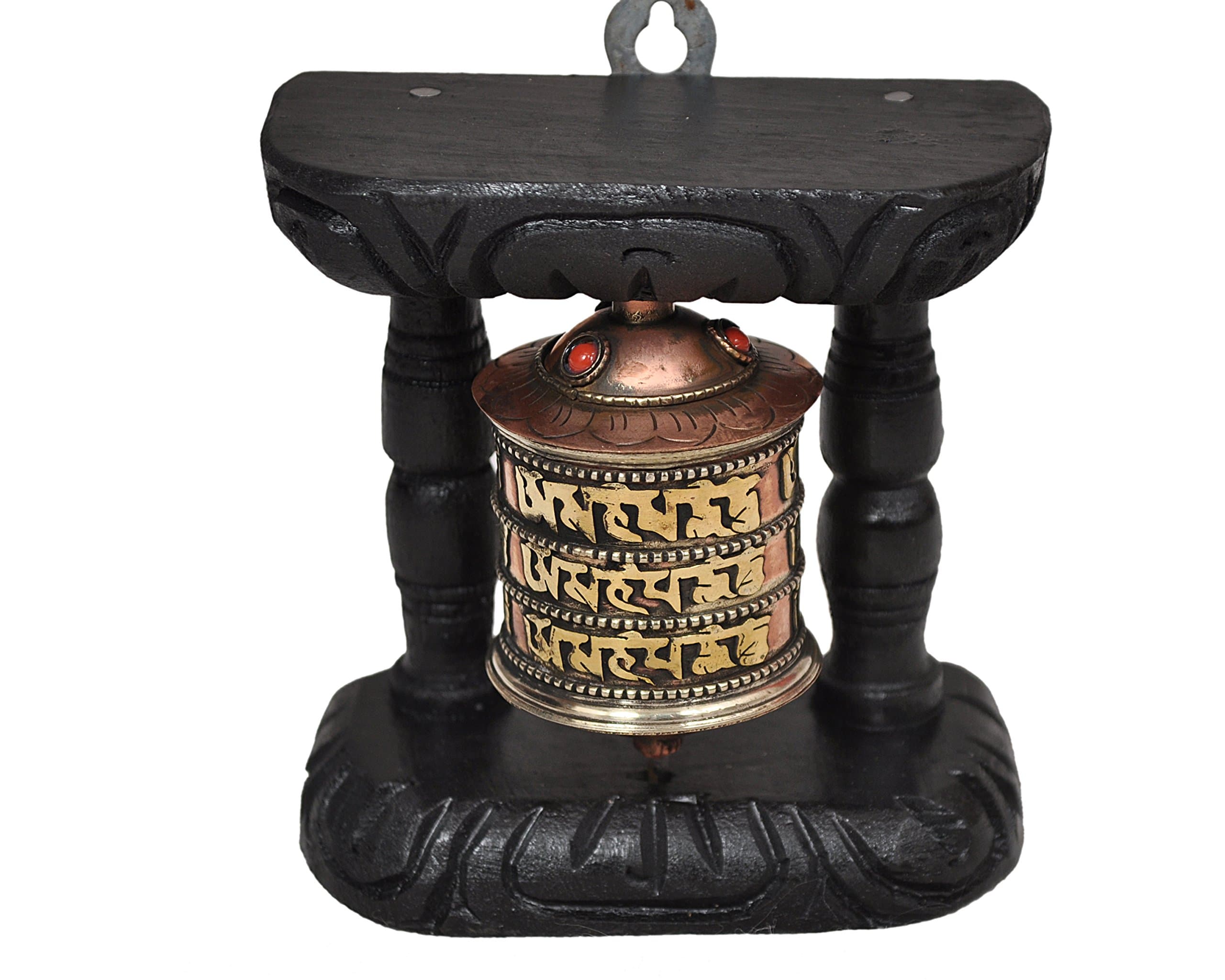 Kasthamandap Dharma Store Tibetan Hand Craving Om Mani Padme Hum Wall Hanging Prayer Wheel