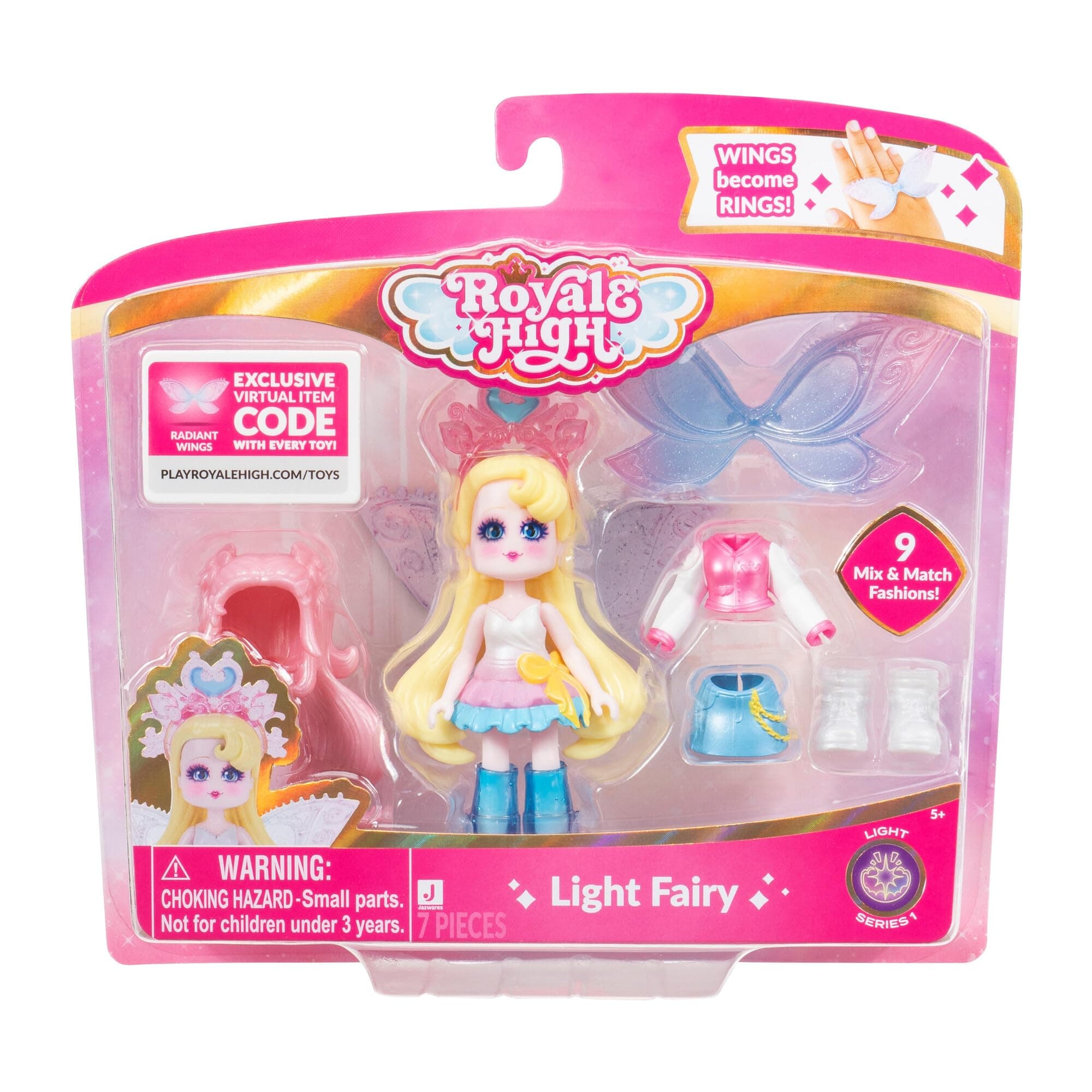 Royale High 3” Light Fairy Fashion Doll - 1 Figure with 9 Fashion Accessories...