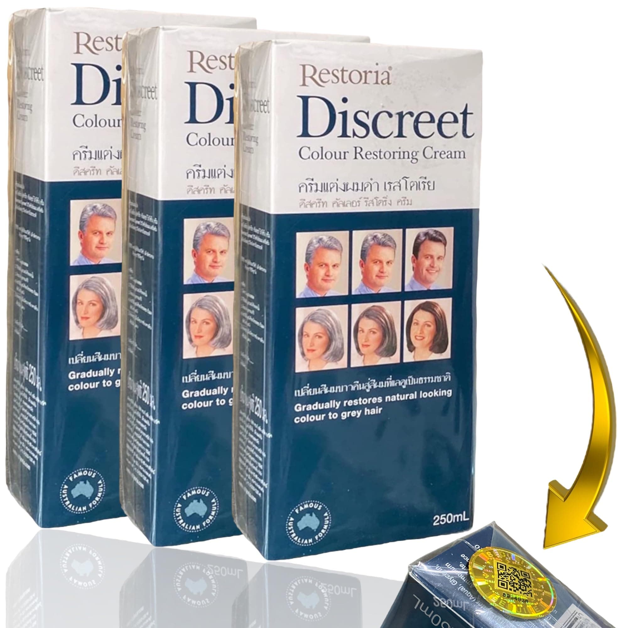 Fleurz 3 BOXES of Restoria Discreet Colour Restoring Cream 250ml