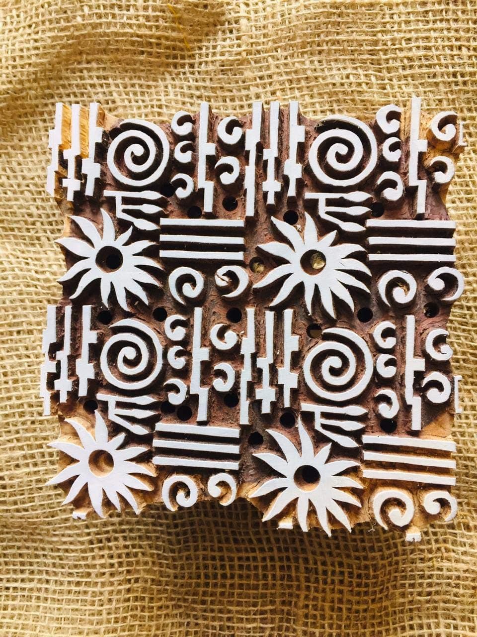 Handmade Print Blocks LIEF Shaped Wood Stamps - Fabric Textile Paper Pottery Block Printing Stamp