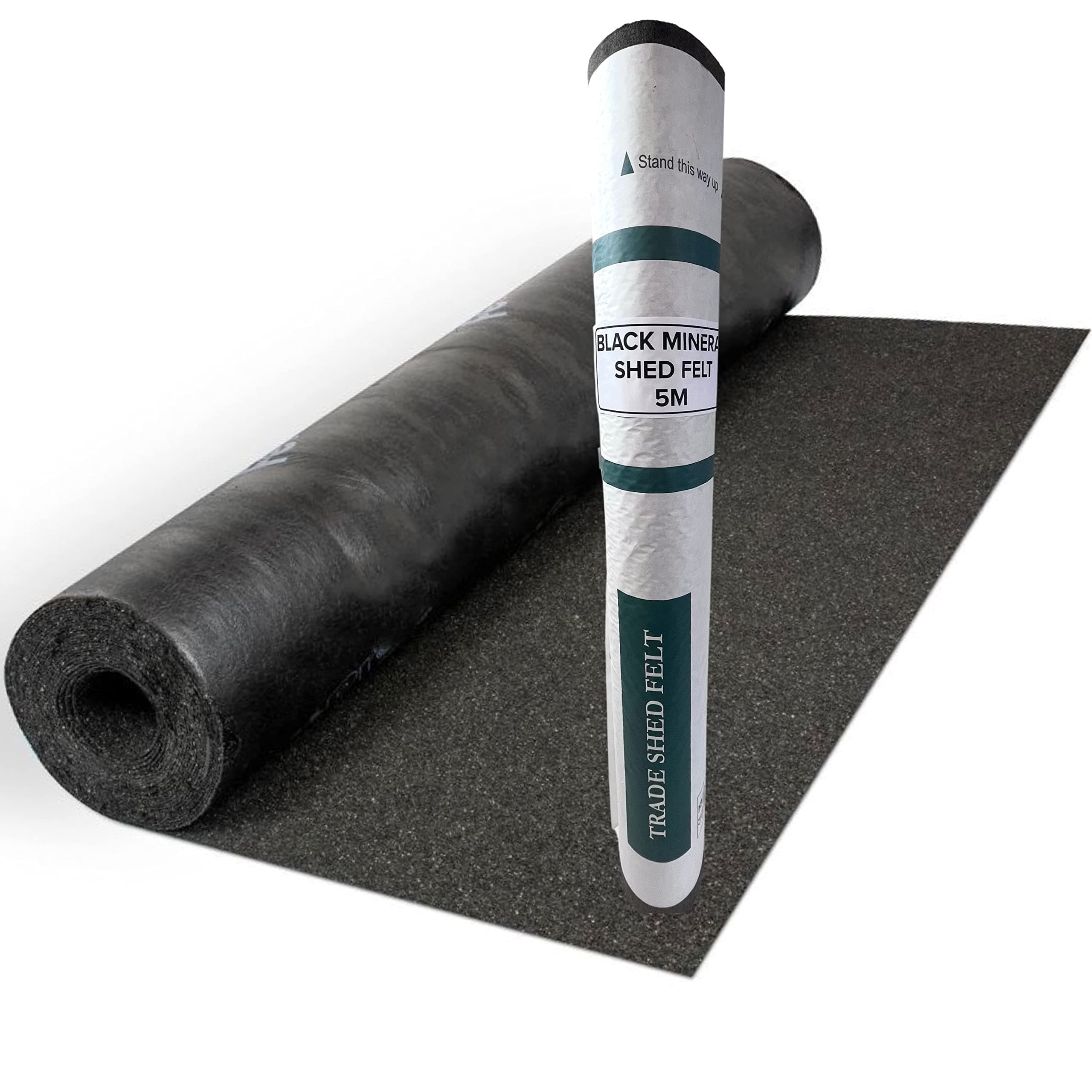 NOVECRAFTO Standard Grade Shed Roofing Felt Black Mineral 16.4 x 3.2ft (5m x 1m) with 13mm Galvanized Roofing Nails Pack of 50 Included | Heavy Duty Premium Roof Felt