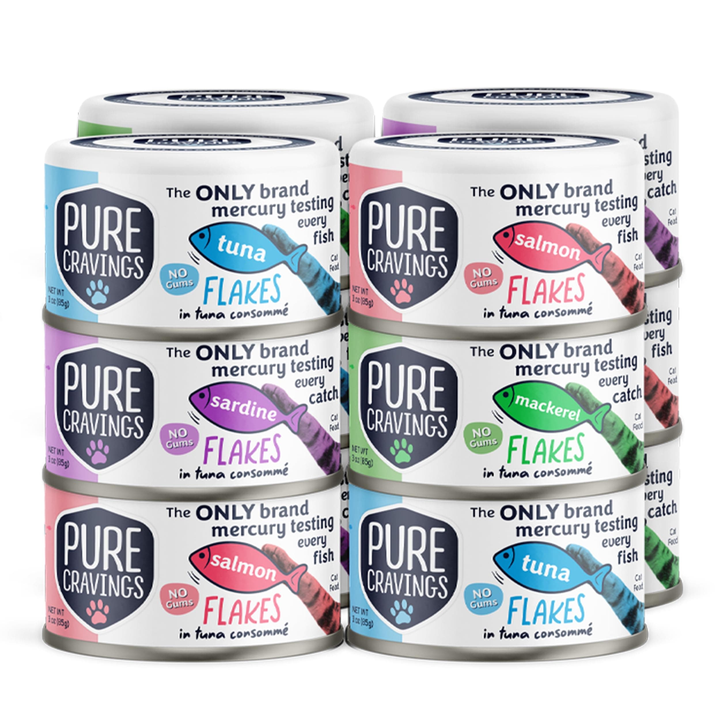 Pure Cravings Flakes in Tuna Consommé, Canned Wet Cat Food Soup, 100% Mercury...