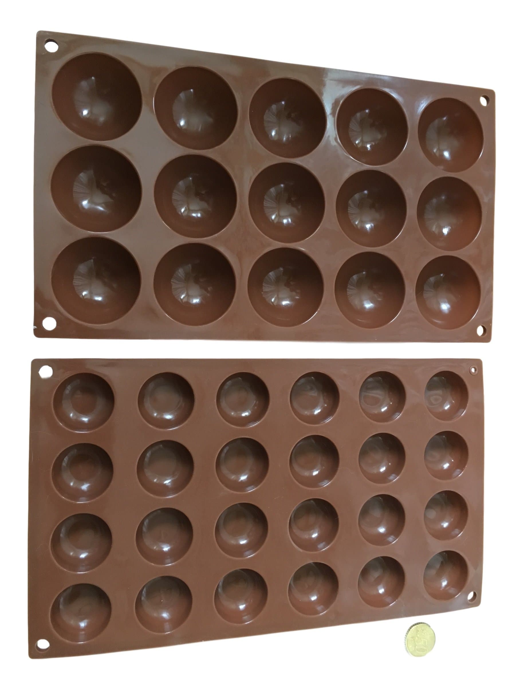 15 + Set 24 Half Balls Silicone Mold Baking Mould Ice Cube Tray Chocolate Mould Chocolate Mold Cupcake Cake Cakes Crafts Royal Houseware Decoration Square Round Shape