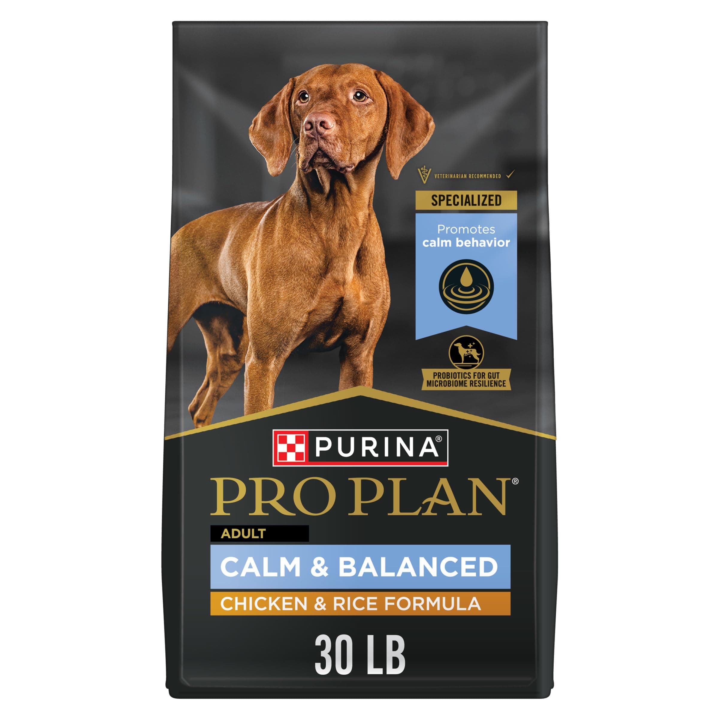 Purina Pro Plan Calm & Balanced Dry Dog Food, Adult Dog Calming DHA Chicken & Rice Formula - 30 lb. Bag