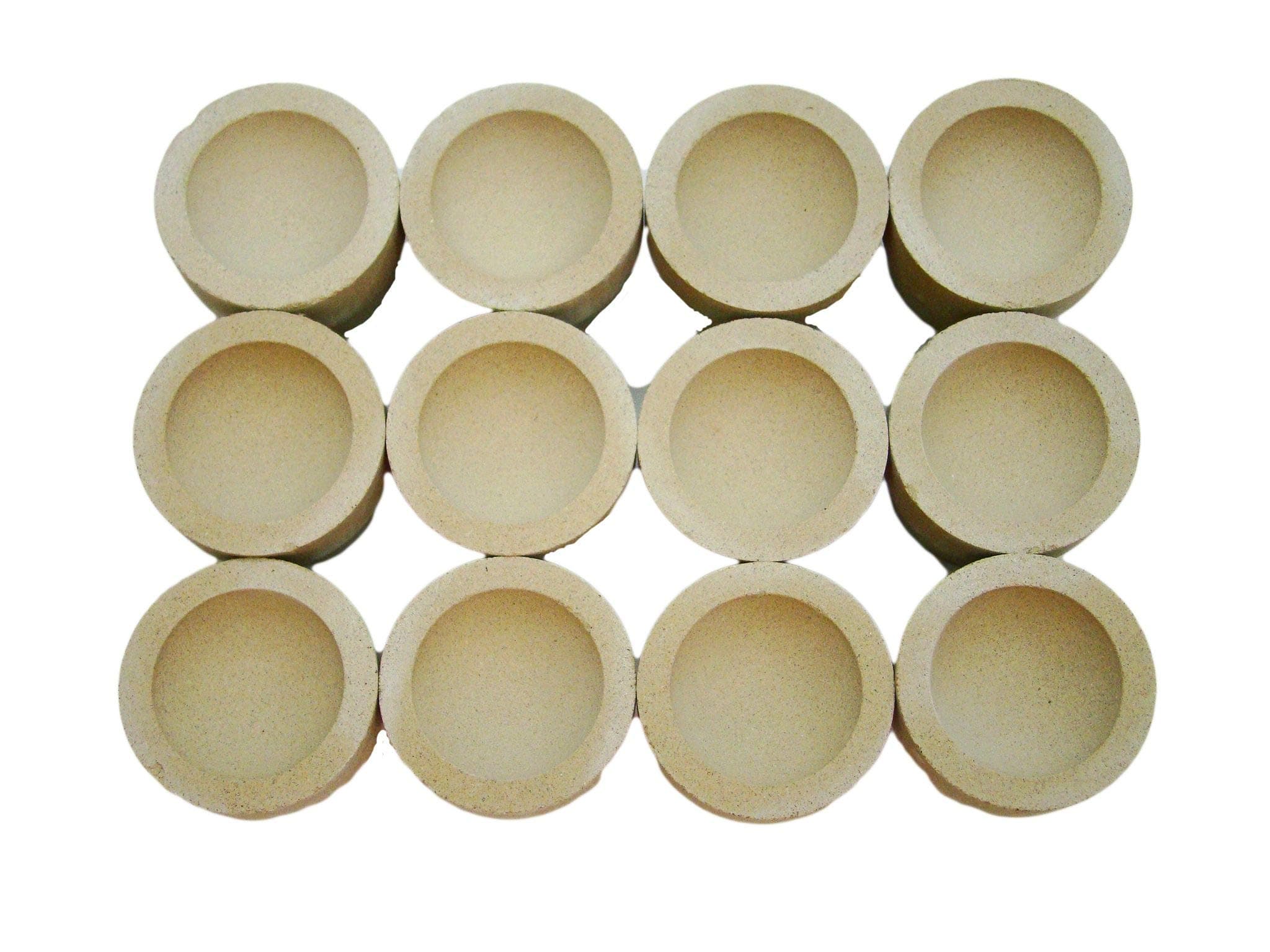 Lot of 12 - # 8AM Mabor Cupel 1-3/4" Gold-Assay-Smelting-Refining-Melting-Cupels