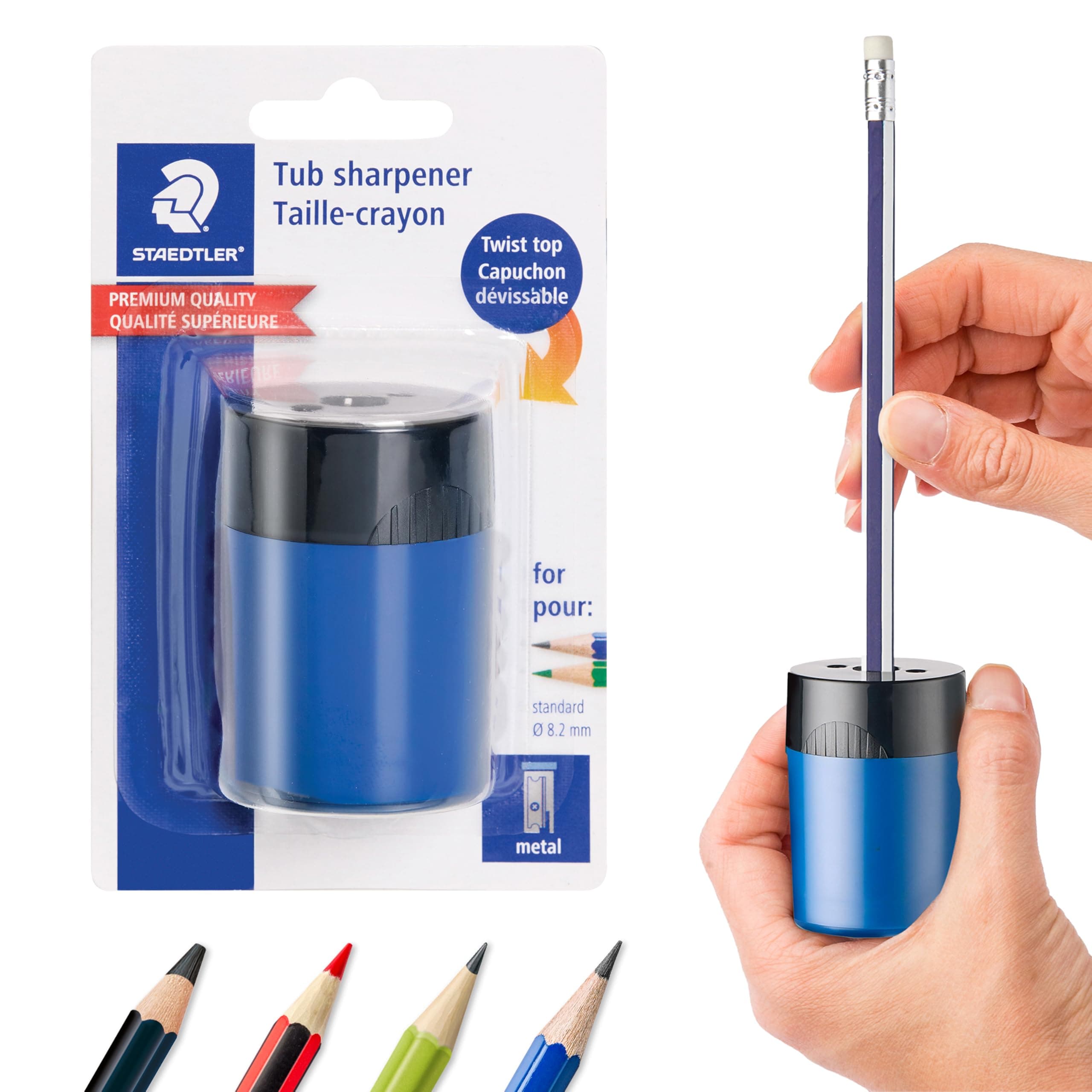STAEDTLER Manual Pencil Sharpener (STD51163) Colors & Packaging May Vary
