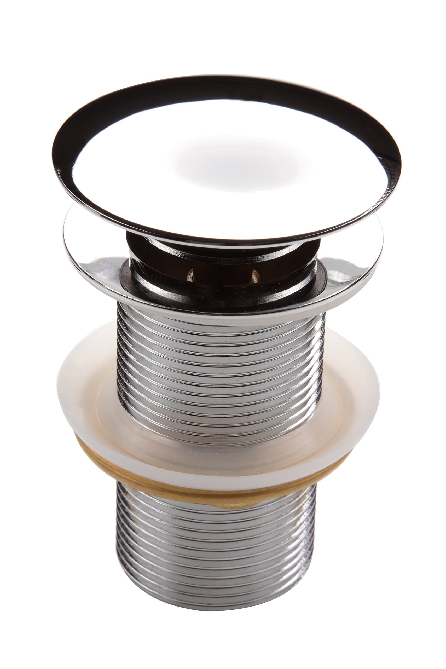 Deante Chromed Click-clack Round Cork Without Overflow NHC 010A, Metal, Grey, 16 x 7 cm