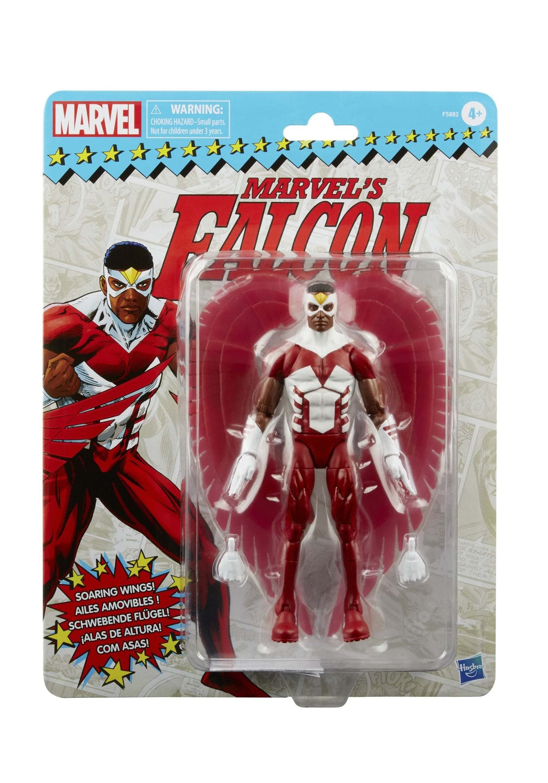 Marvel Legends Series Falcon 15-cm Retro Packaging Action Figure Toy, 3 Accessories