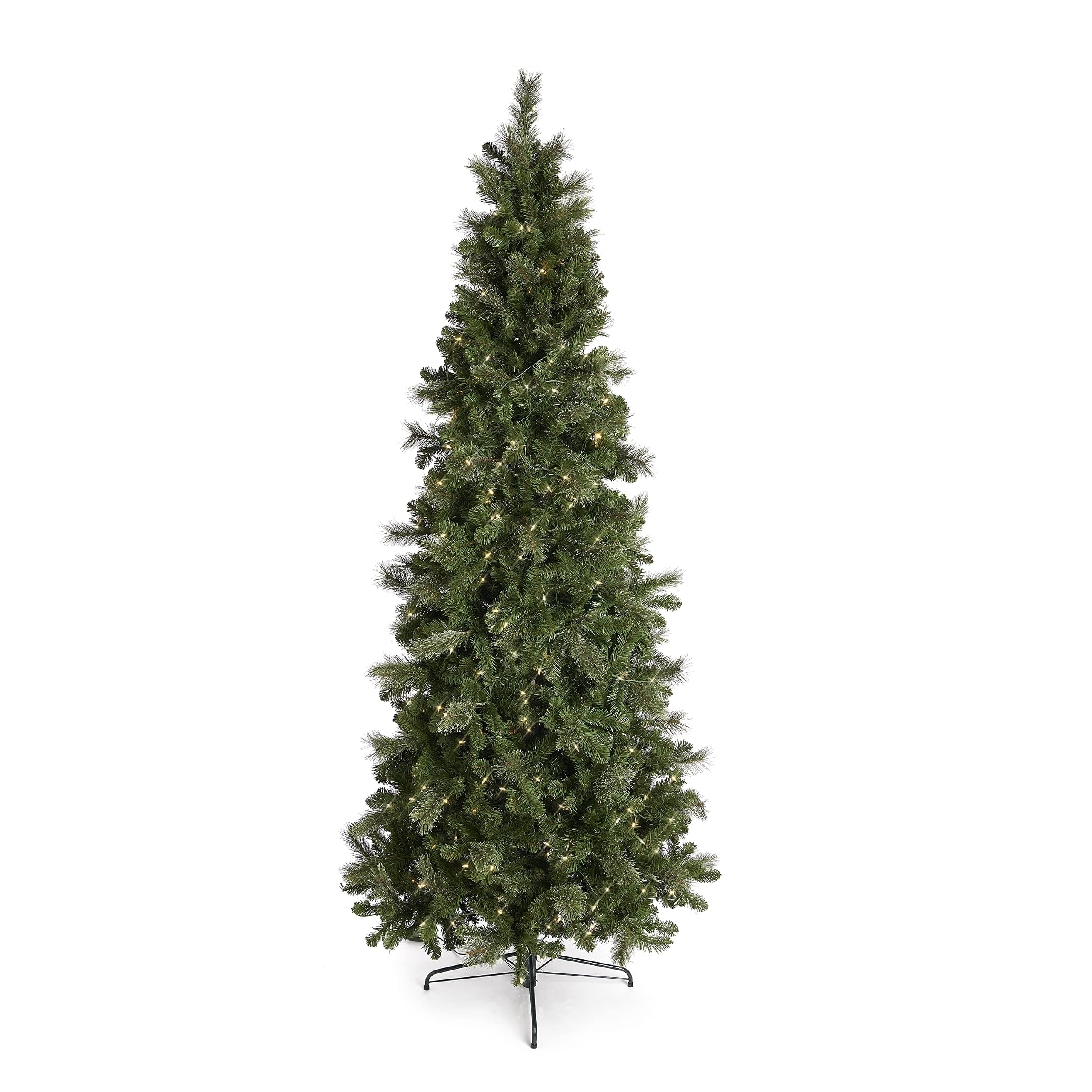 Home Heritage Cashmere Cascade Quick Set 9 Ft Artificial Christmas Tree Prelit w/ 500 White & Color LED Lights, 1335 PVC Foliage Tips, and Metal Stand