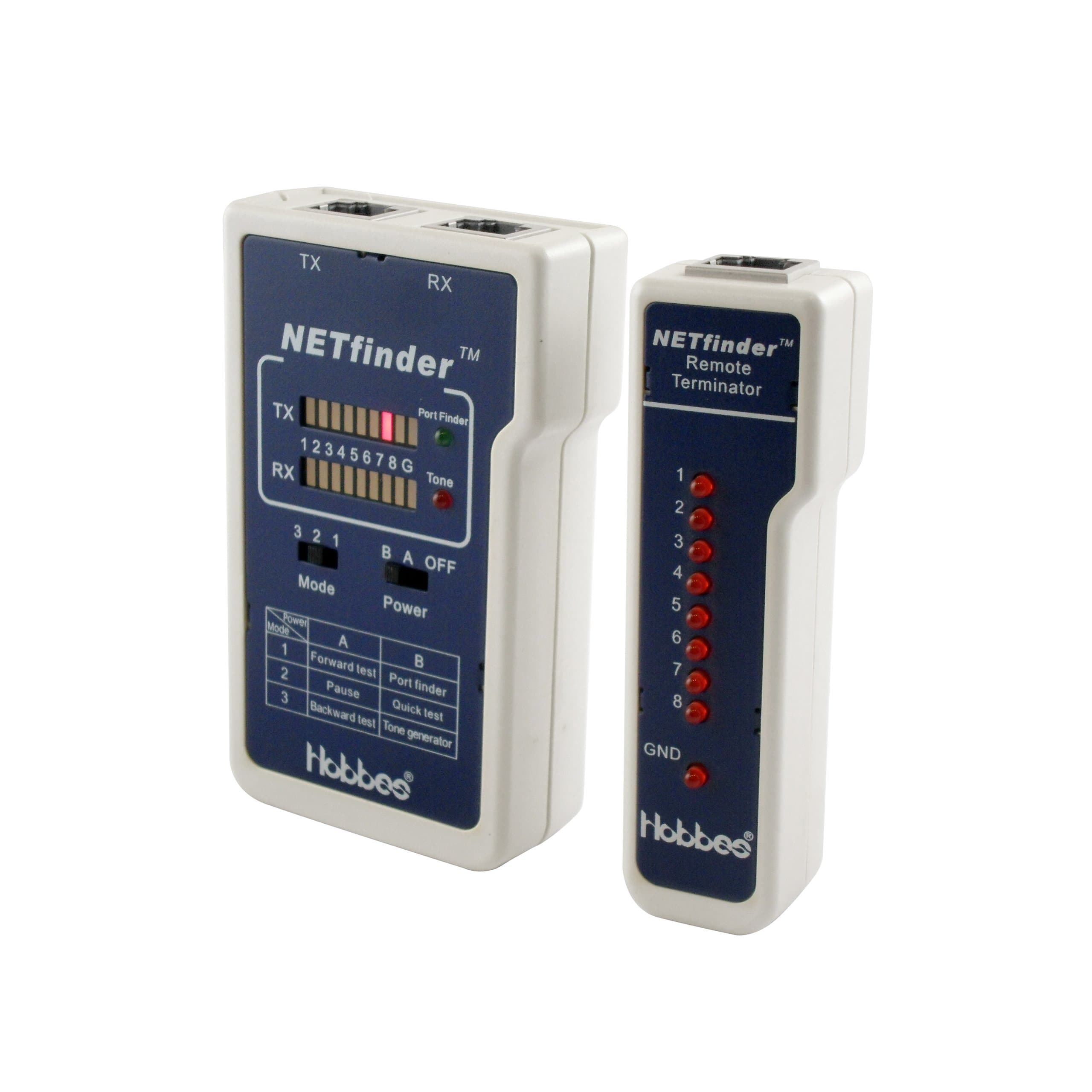 Hobbes 256553-R NET Finder Network Cable Tester with Tone Generator and Port Finder