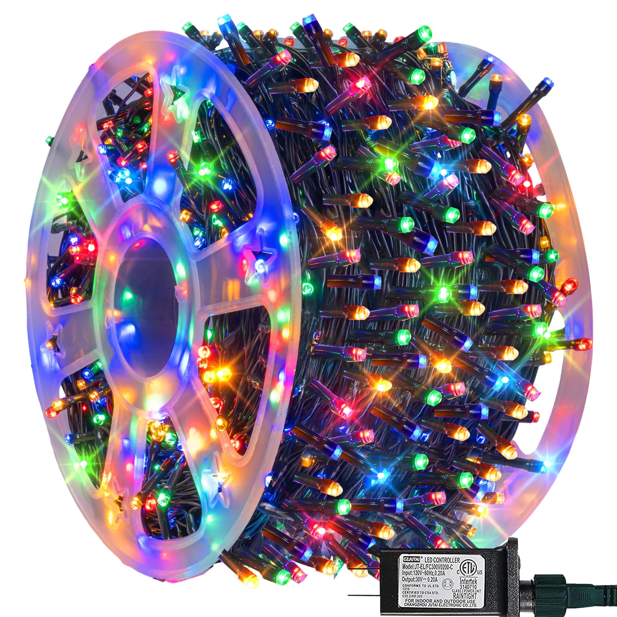 164FT 500 LED Christmas Indoor Outdoor Decorative String Lights, 8 Modes Waterproof Green Wire LED Fairy Light for Xmas Party Wedding Garden Home Decoration (Multi-Colored)