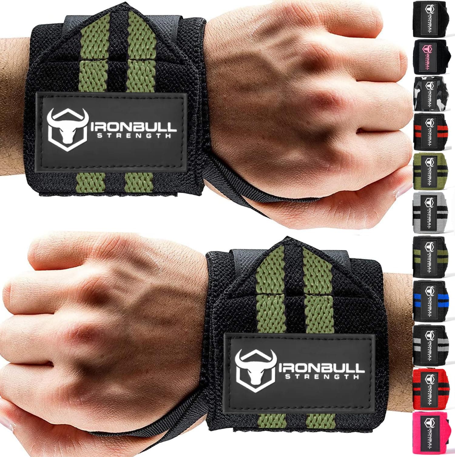Wrist Wraps (18" Premium Quality) for Powerlifting, Bodybuilding, Weight Lifting - Wrist Support Braces for Weight Strength Training