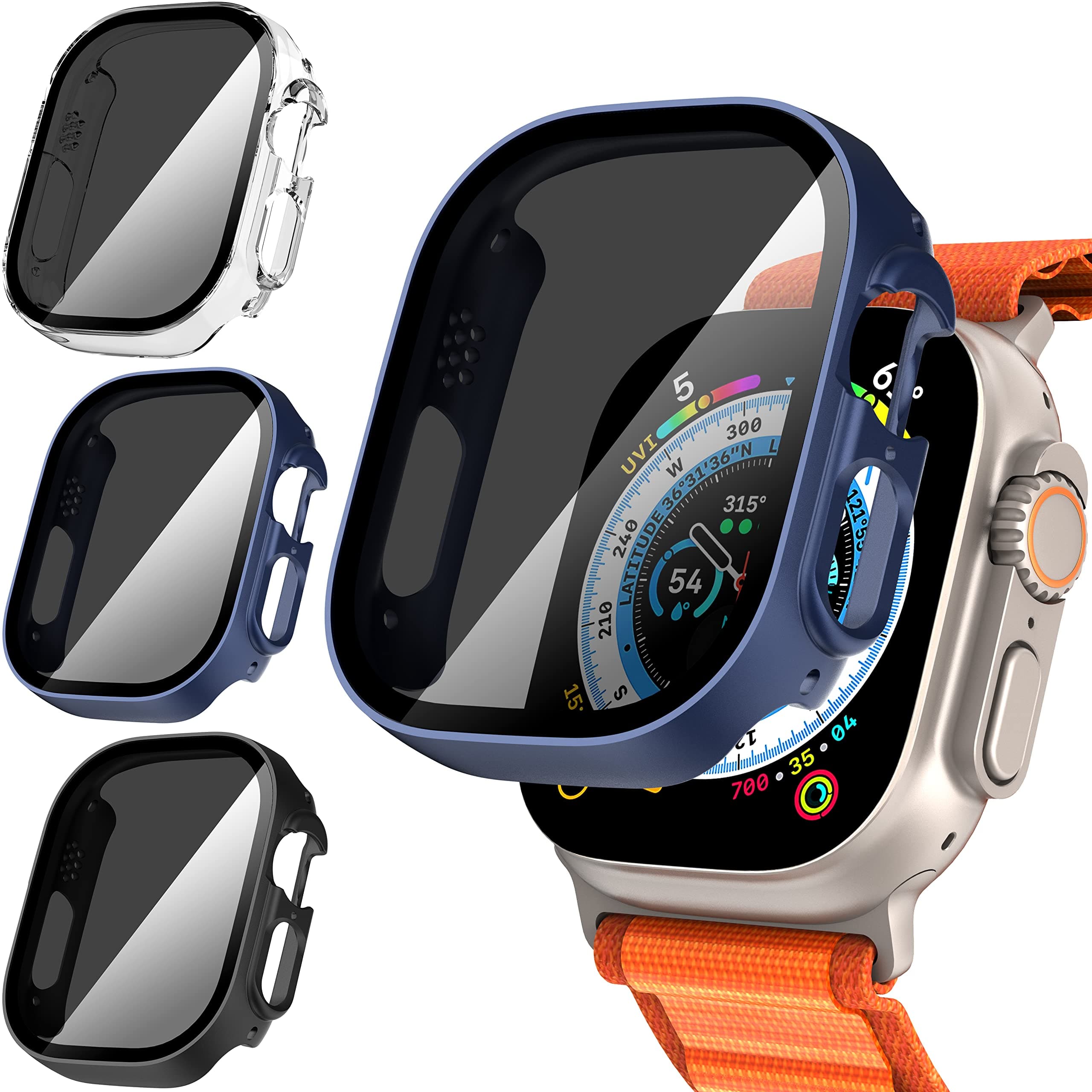 3-Pack Privacy Screen Protector Case for Apple Watch Ultra 49mm