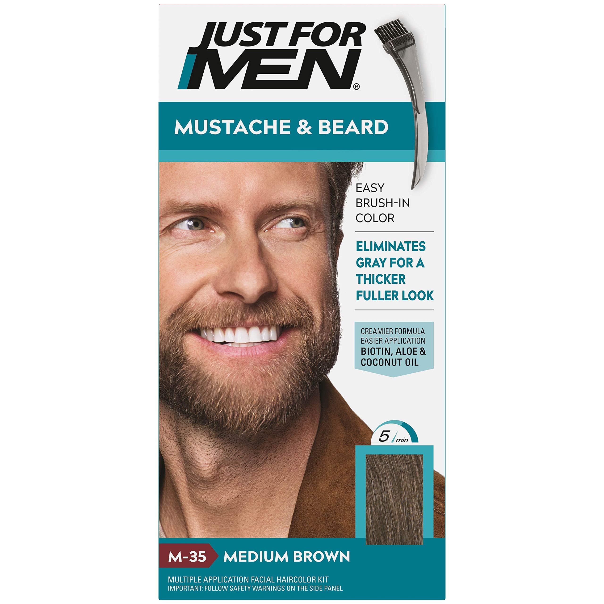 Color Gel Mustache & Beard M-35 Medium Brown 1 Each (Pack of 4)