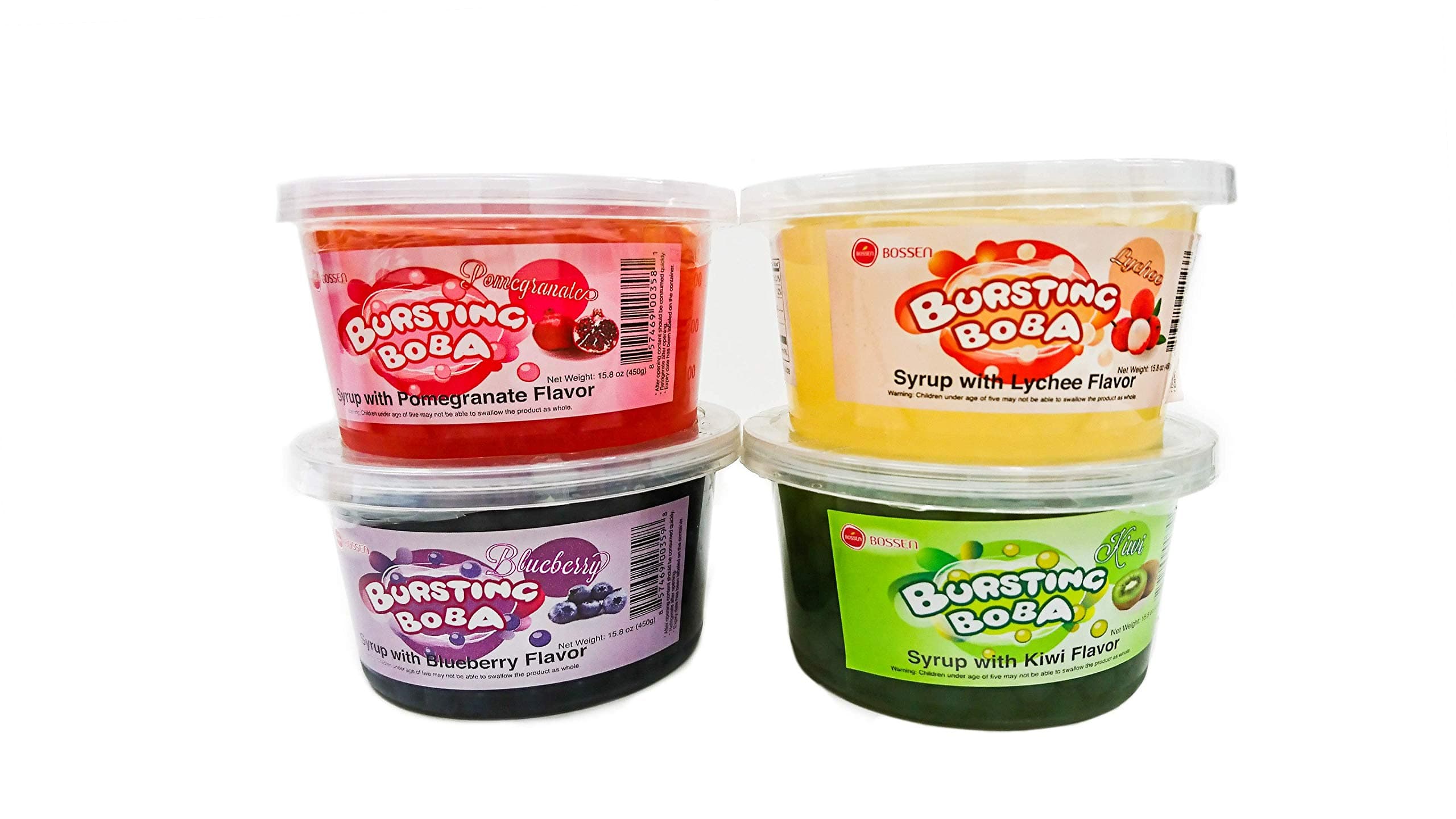 Bursting Popping Boba 4 Flavor Fun Pack (Blueberry, Kiwi, Pomegranate, Lychee)