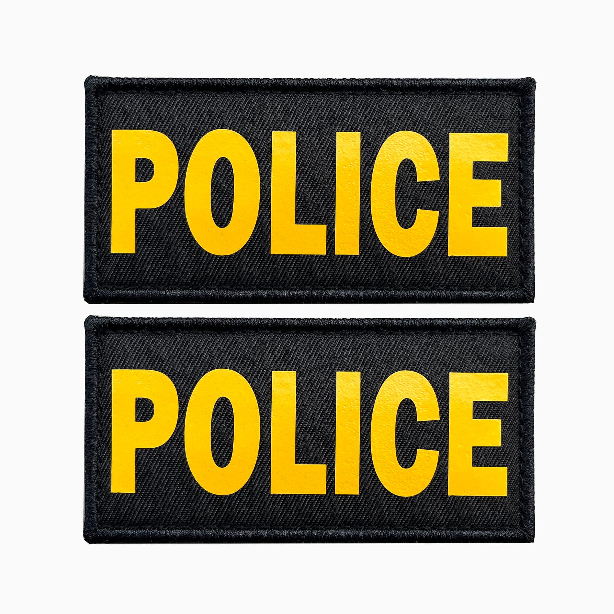 SUVIYA 4x2 Inch Golden Yellow Police Patch with Hook and Loop (2 Pack) (Golden Yellow)