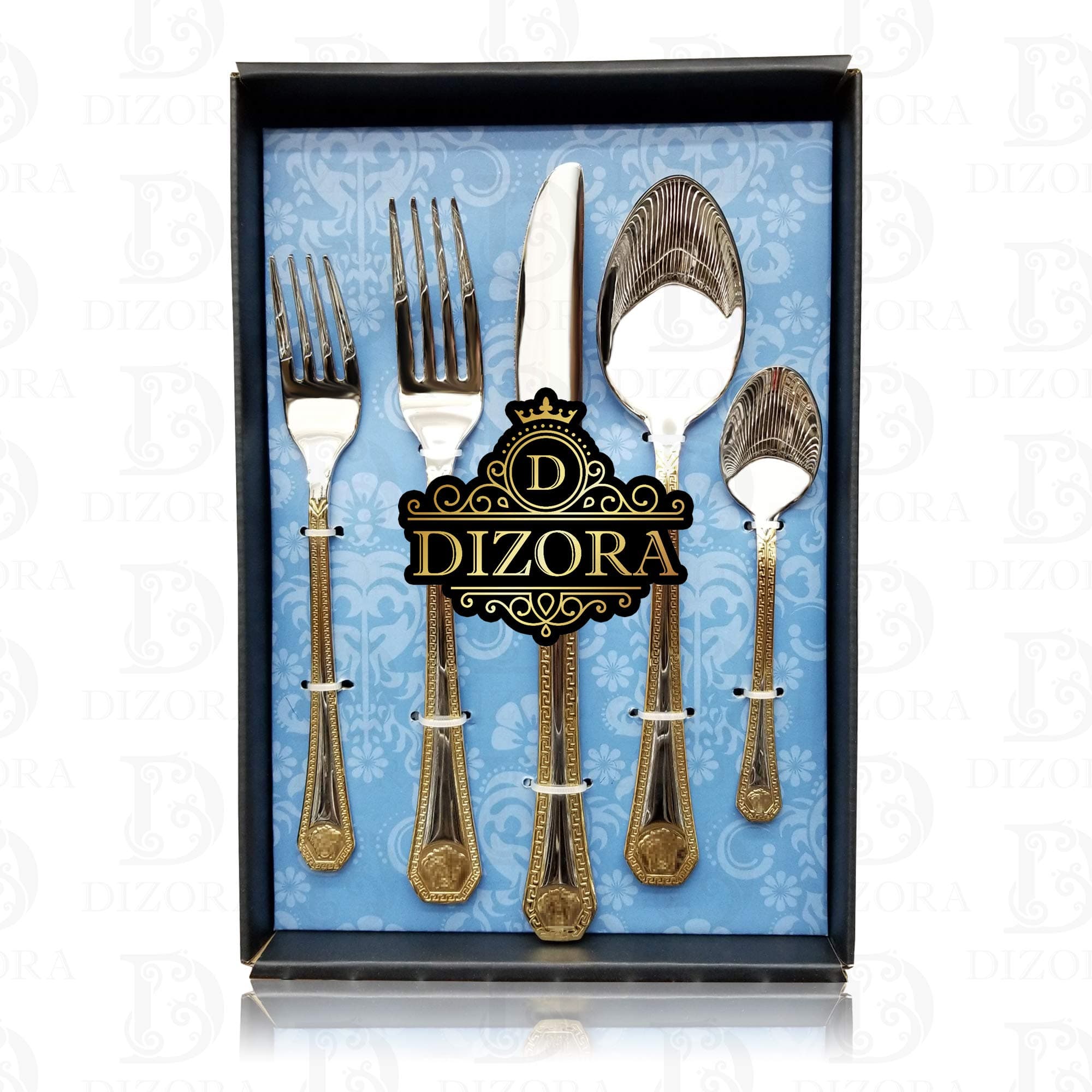 20-Piece Flatware Set for 4 - Dinnerware set - Kitchen utensils, Premium 18/10 Surgical Stainless Steel Silverware Cutlery Dining Service, 24K Gold-Plated Hostess Serving Set (Royalty - 20pc)…