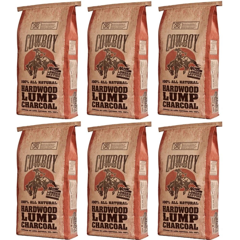 Cowboy 24220 Lump Charcoal, 20-Pound 6 Pack