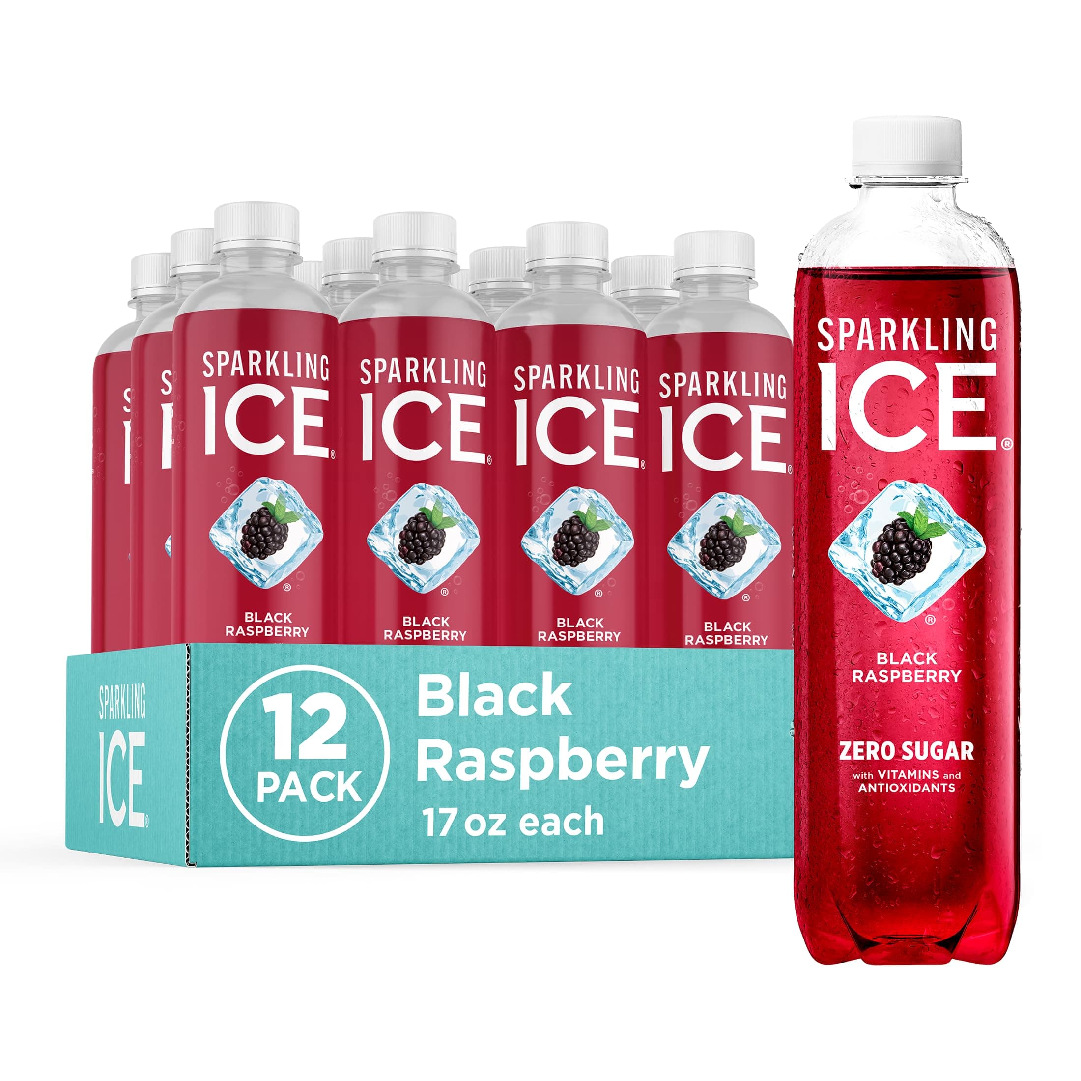 TalkingRain Sparkling ICE Black Raspberry, 17-Ounce Bottles (Pack of 12)