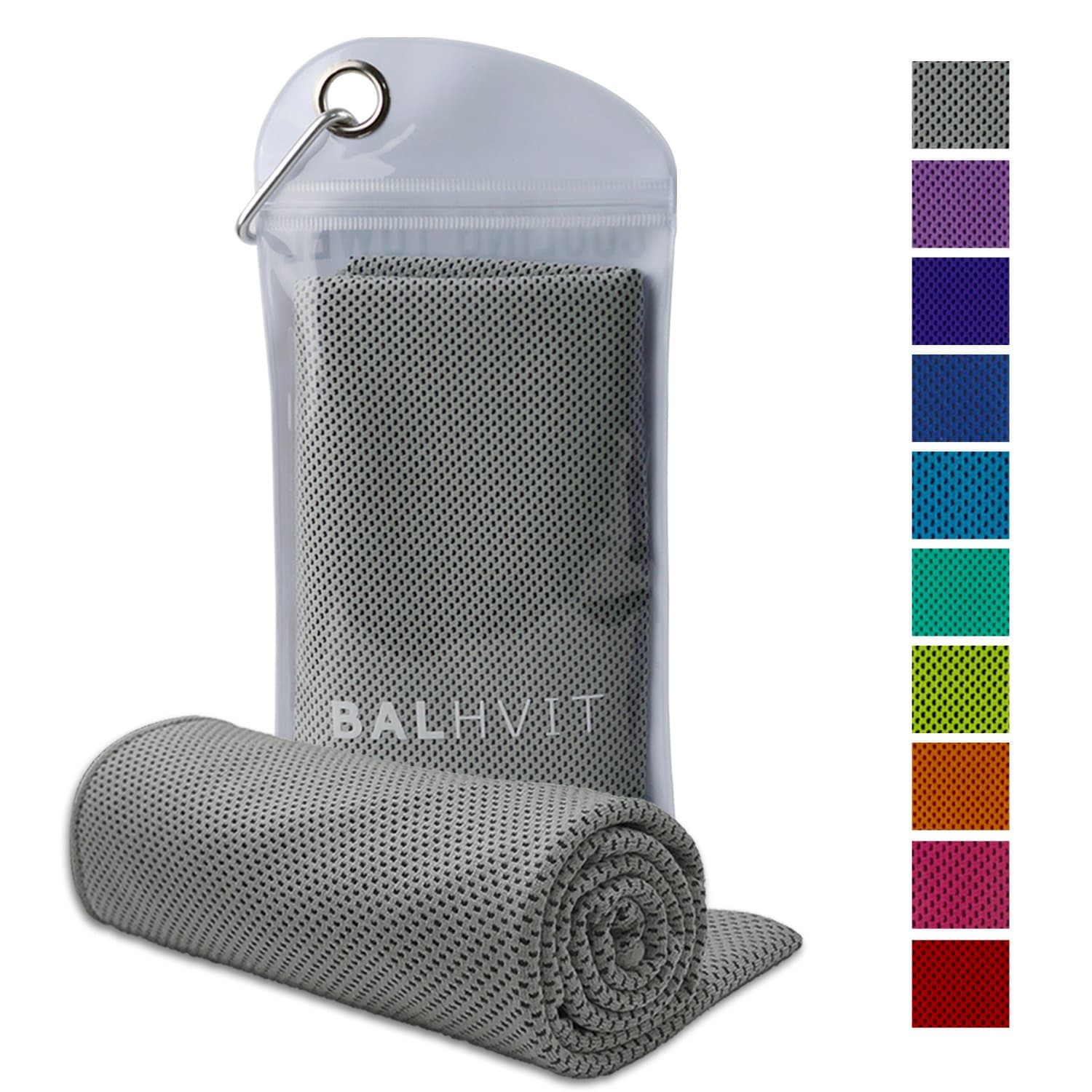 Cooling Towel, Cool Towel for Instant Cooling Relief, Chilling Neck Wrap, Ice Cold Scarf for Men Women, Microfiber Bandana - Evaporative Chilly Towel for Yoga Golf Travel (Grey, 40 * 12)