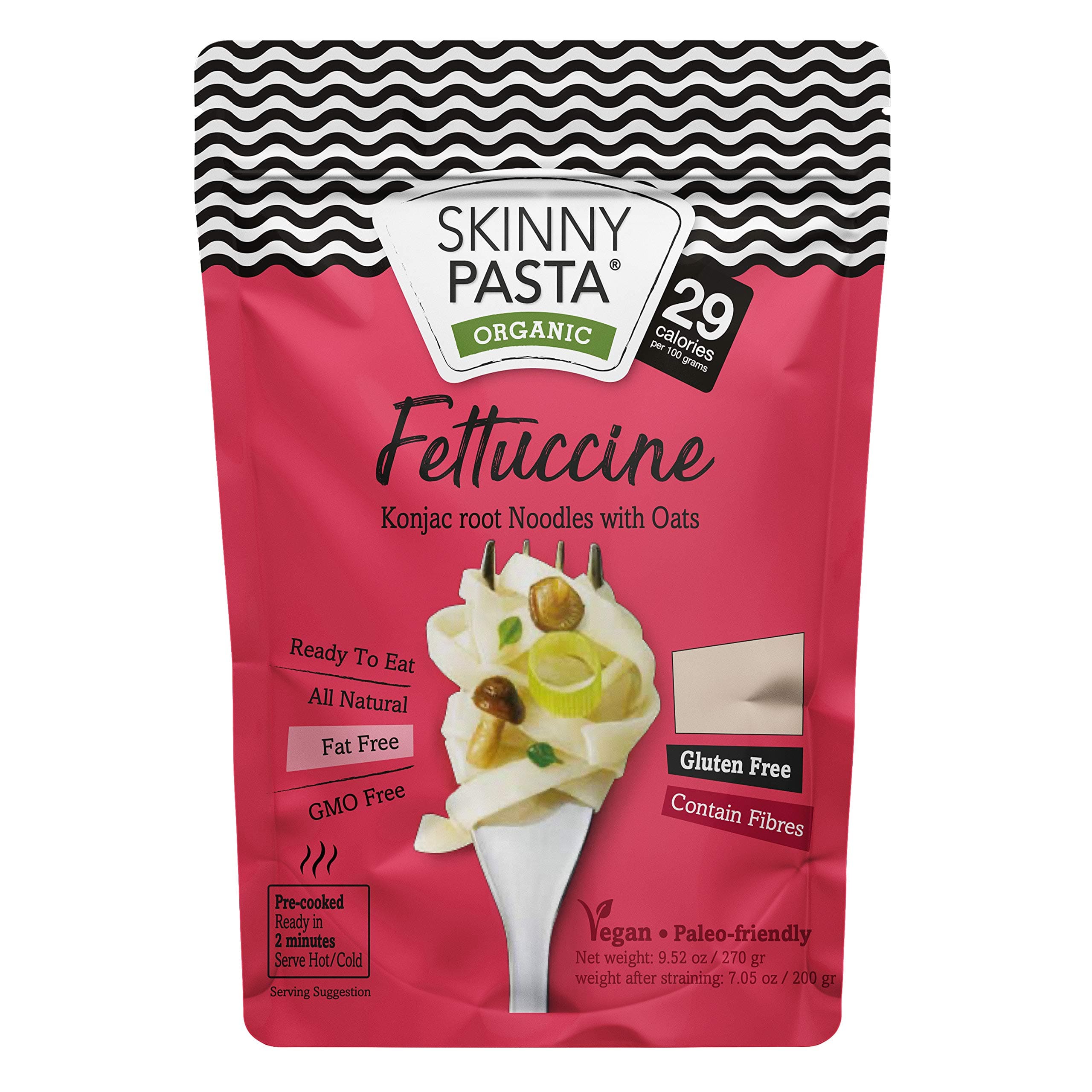 Skinny Pasta 270g - 100% Konjac Noodle (Shirataki Noodles), Fettuccine, Pack of 24