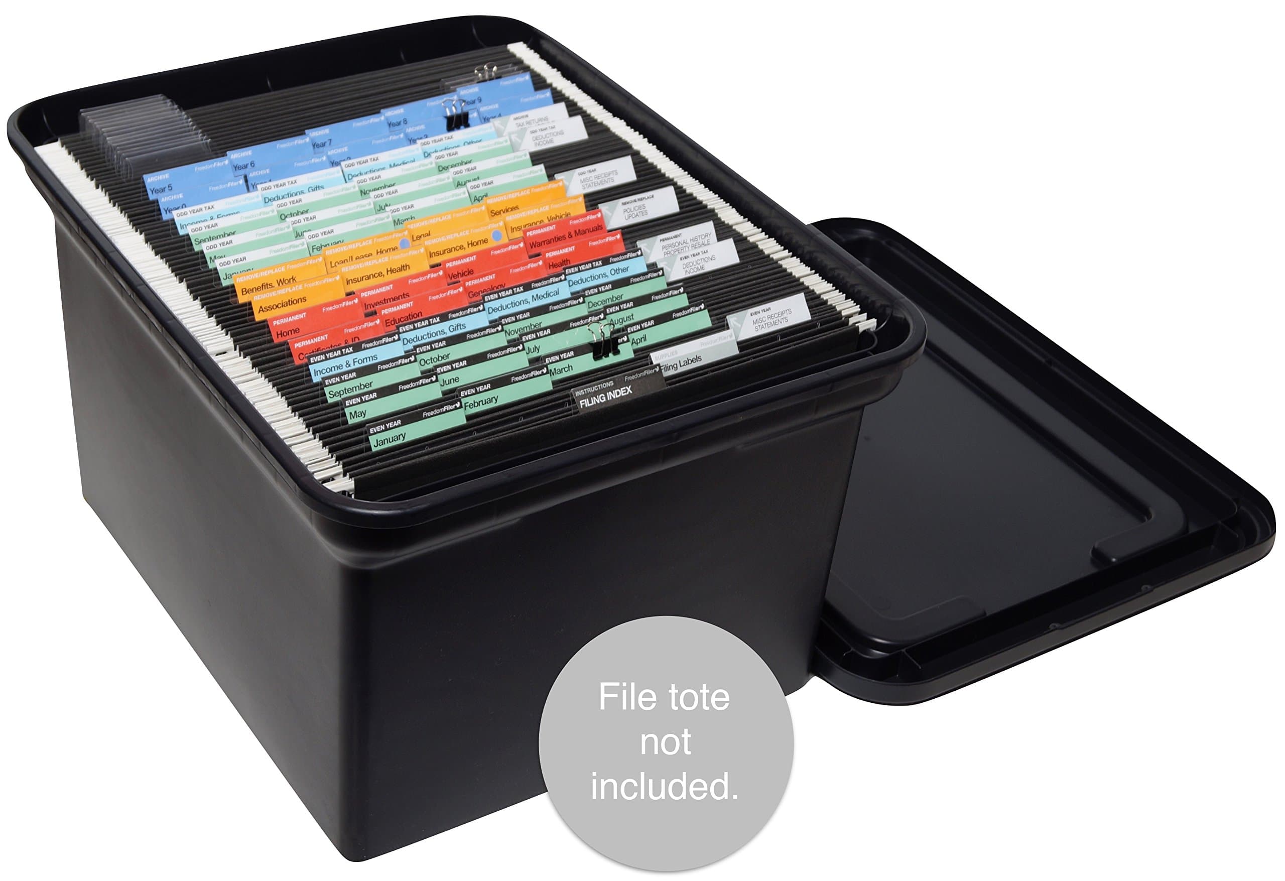 FreedomFiler Home Filing System Ready-Made 1/5 Tab Pendaflex (Black)