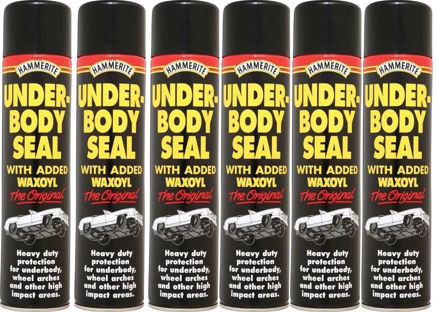 – 6 x Black Underbody Seal Aerosol with Waxoyl 600 ml Hammerite Protection by Hammerite