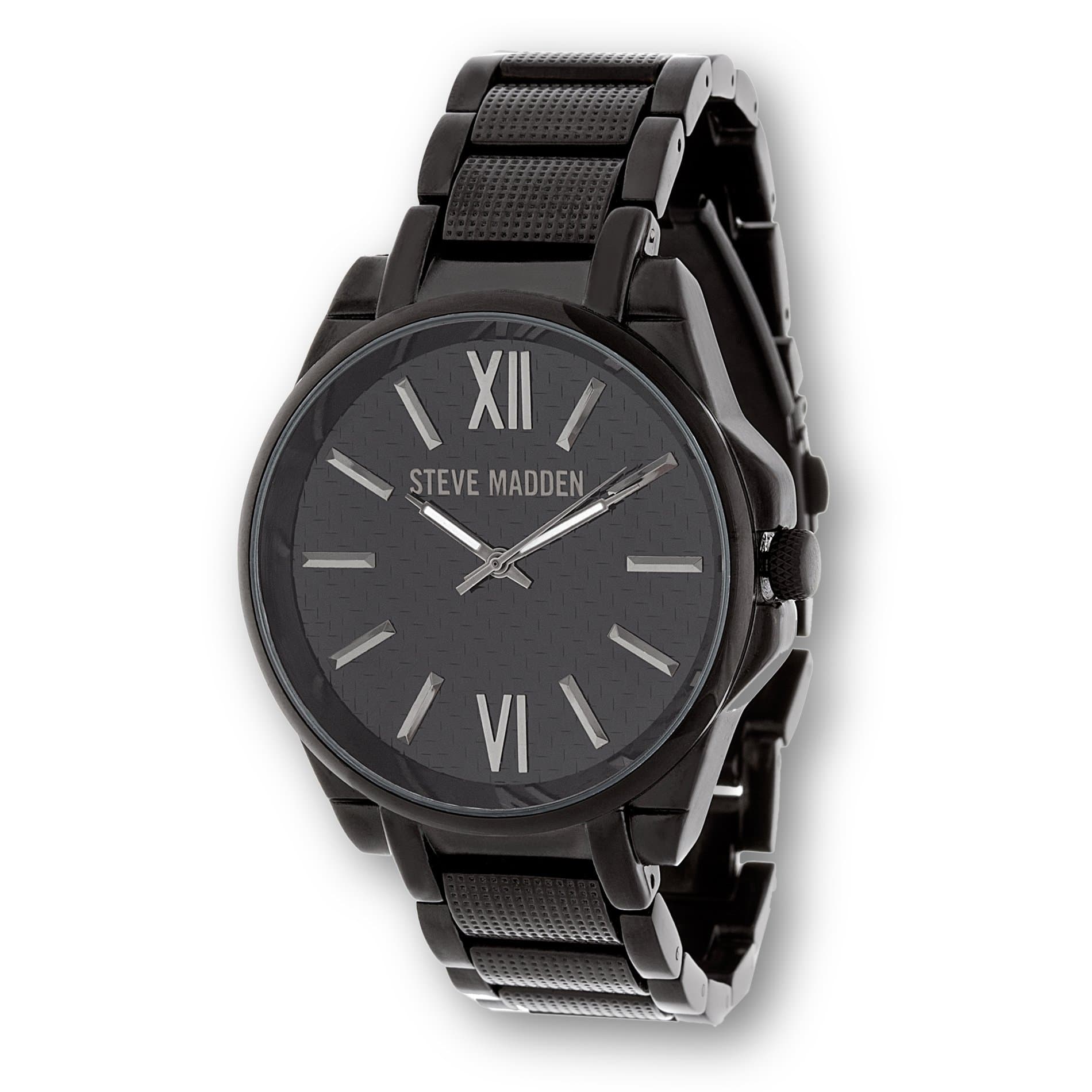 Steve Madden Mens Watch with Alloy Analog Black