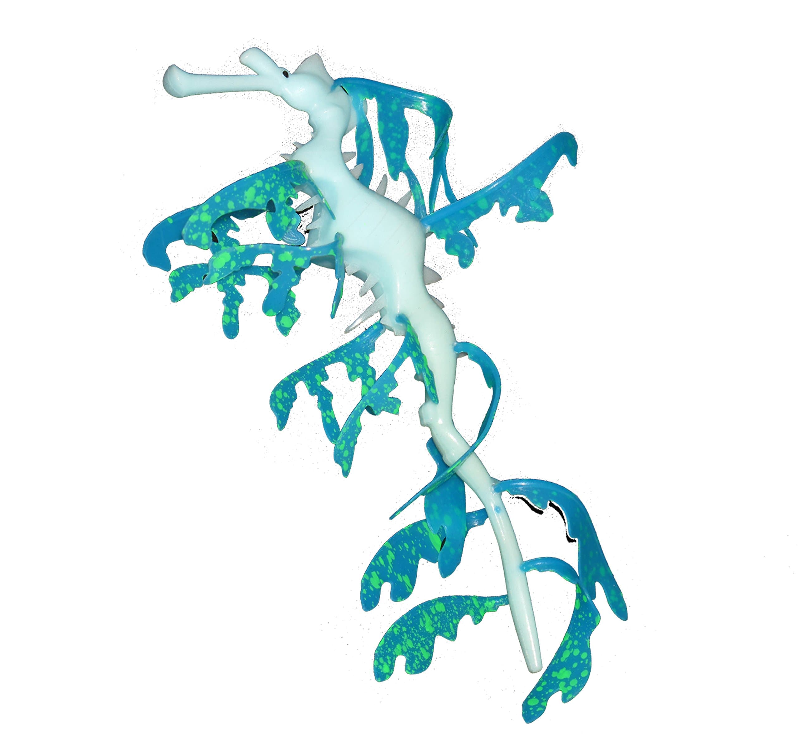 Leafy Seadragon sea Dragon Artificial Silicone Plastic Floating Glow Effect Glowing Vivid Colors Ornament Decoration Fish Tank Aquarium pesera eco Friendly Salt Fresh Water (4", Blue)