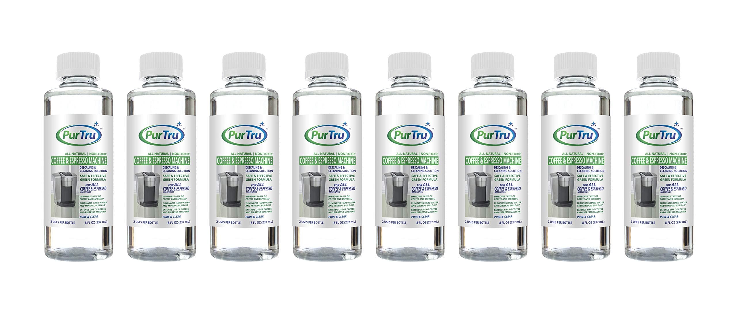 Coffee and Espresso Machine Descaling and Cleaning Solution (8 Pack) - All Natural Descaler and Cleaner For Keurig, Bunn, Delonghi, Nespresso and All Drip Coffee, Espresso and Single Cup Machines