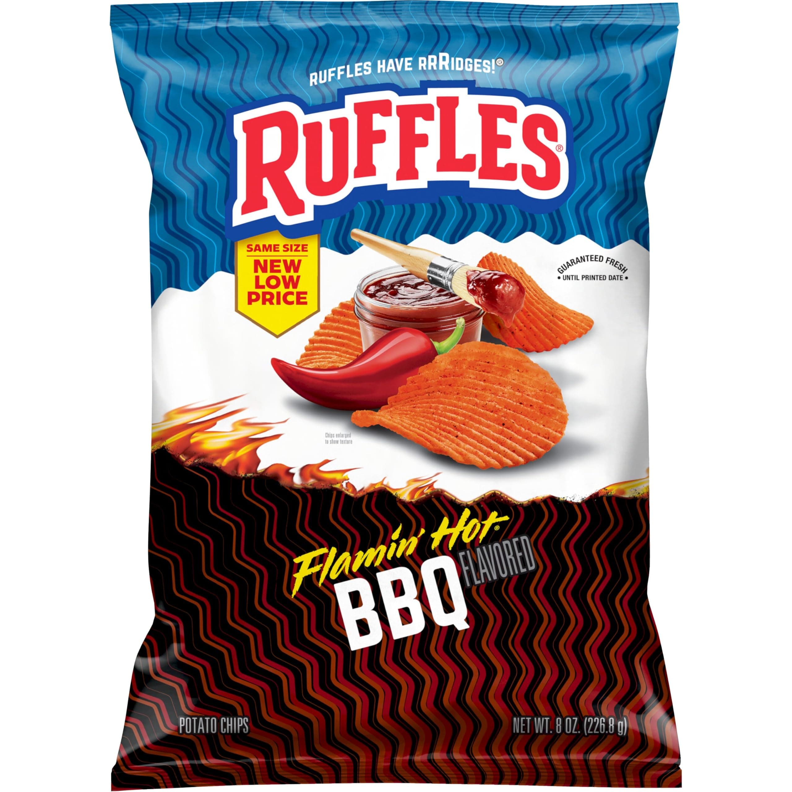 Ruffles Flamin' Hot Bbq, 8.0 Oz