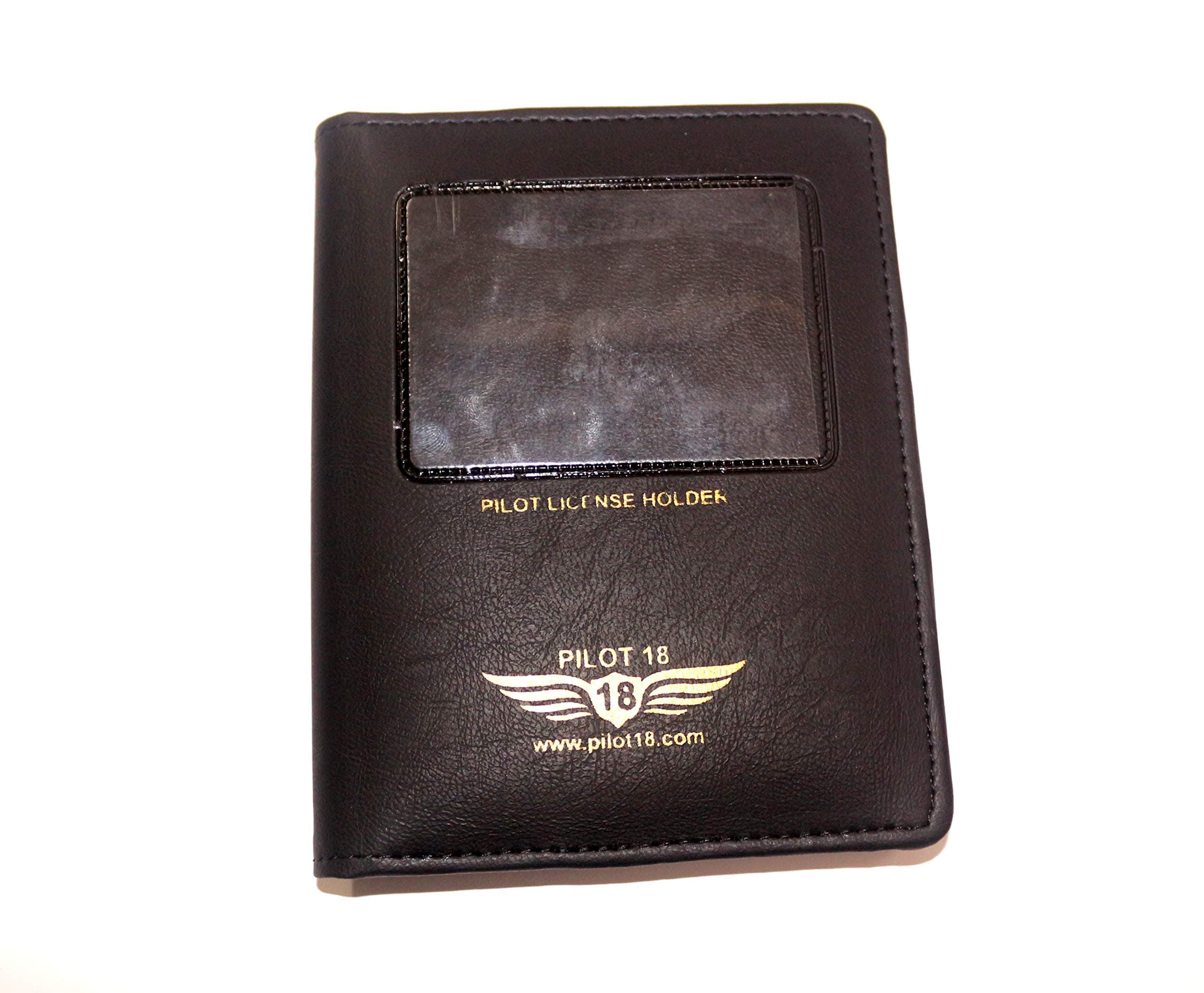 Pilot License, Passport, frtol Holder in Faux Leather Black