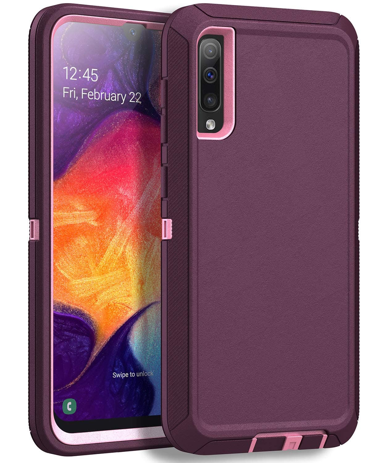 MXX Heavy Duty Compatible Case Made for Samsung Galaxy A50 - (No Screen Protector) Drop Protection Tough Case for Your Galaxy A50/ A50s/ A30s (Plum)