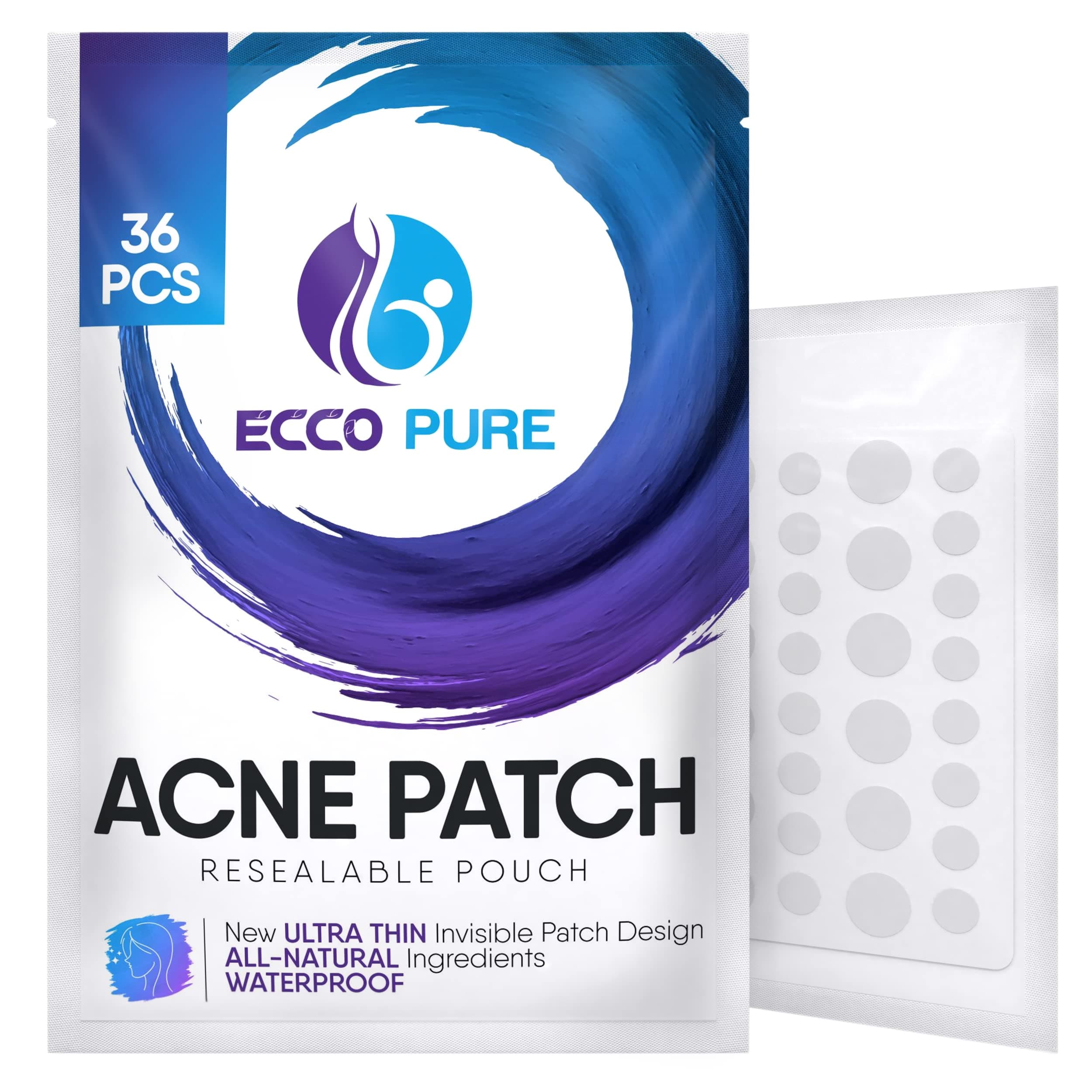 Acne Patch - Hydrocolloid Pimple Patches with Tea Tree Oil - Invisible Facial Dots Stickers as Zit Remover, Skin Care Treatment, Blemish Spot Cover for Teen and Adult (36 Count)