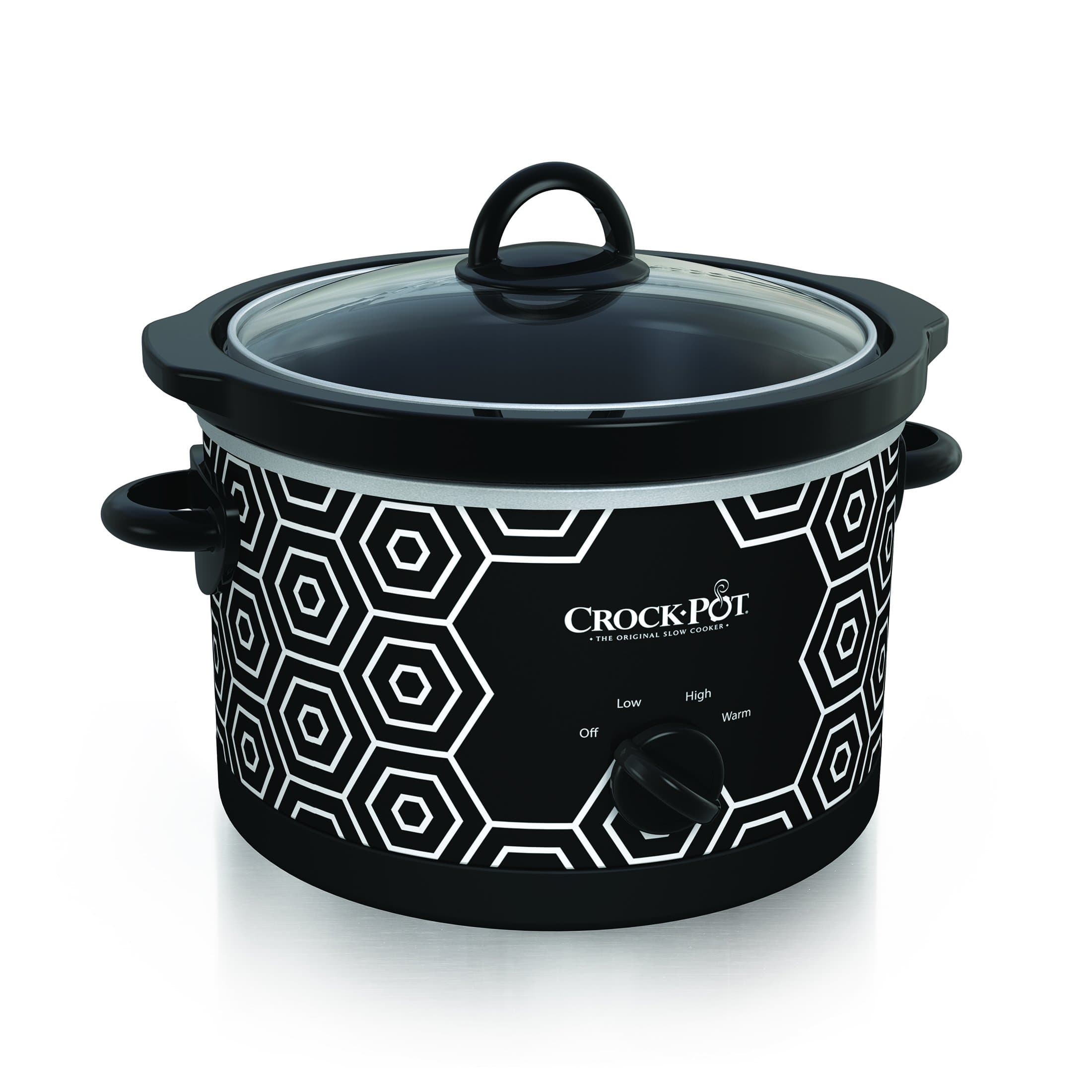 Crock-PotRound Slow Cooker, 4.5 quart, Black & White Pattern (SCR450-HX)
