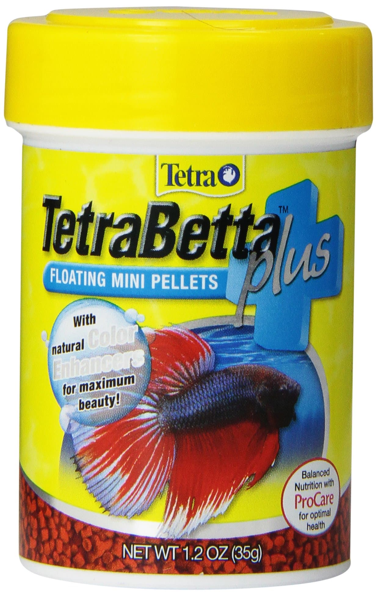 TetraBetta PLUS Floating Mini Pellets, Fish Food With Natural Color Enhancer