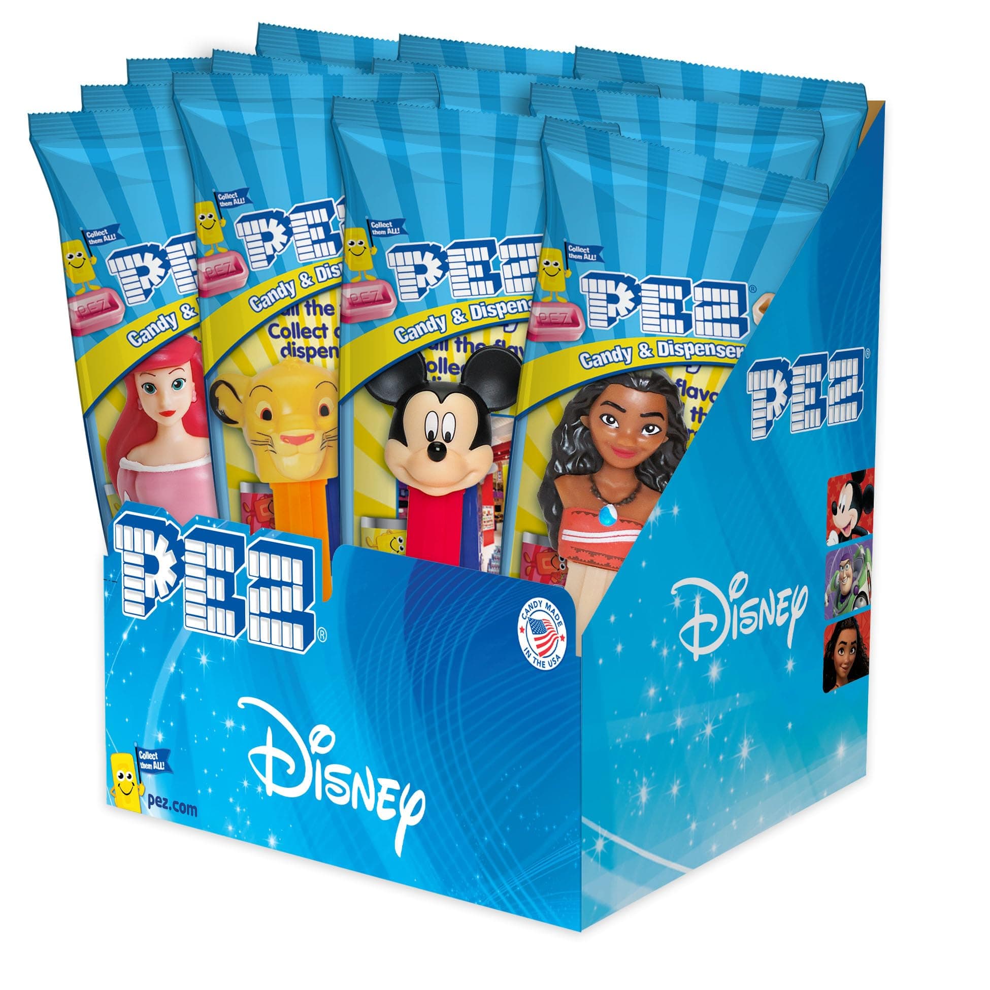 Candy Best of Disney and Pixar, Assorted Candy Dispensers, 0.58 Oz (Pack of 12)