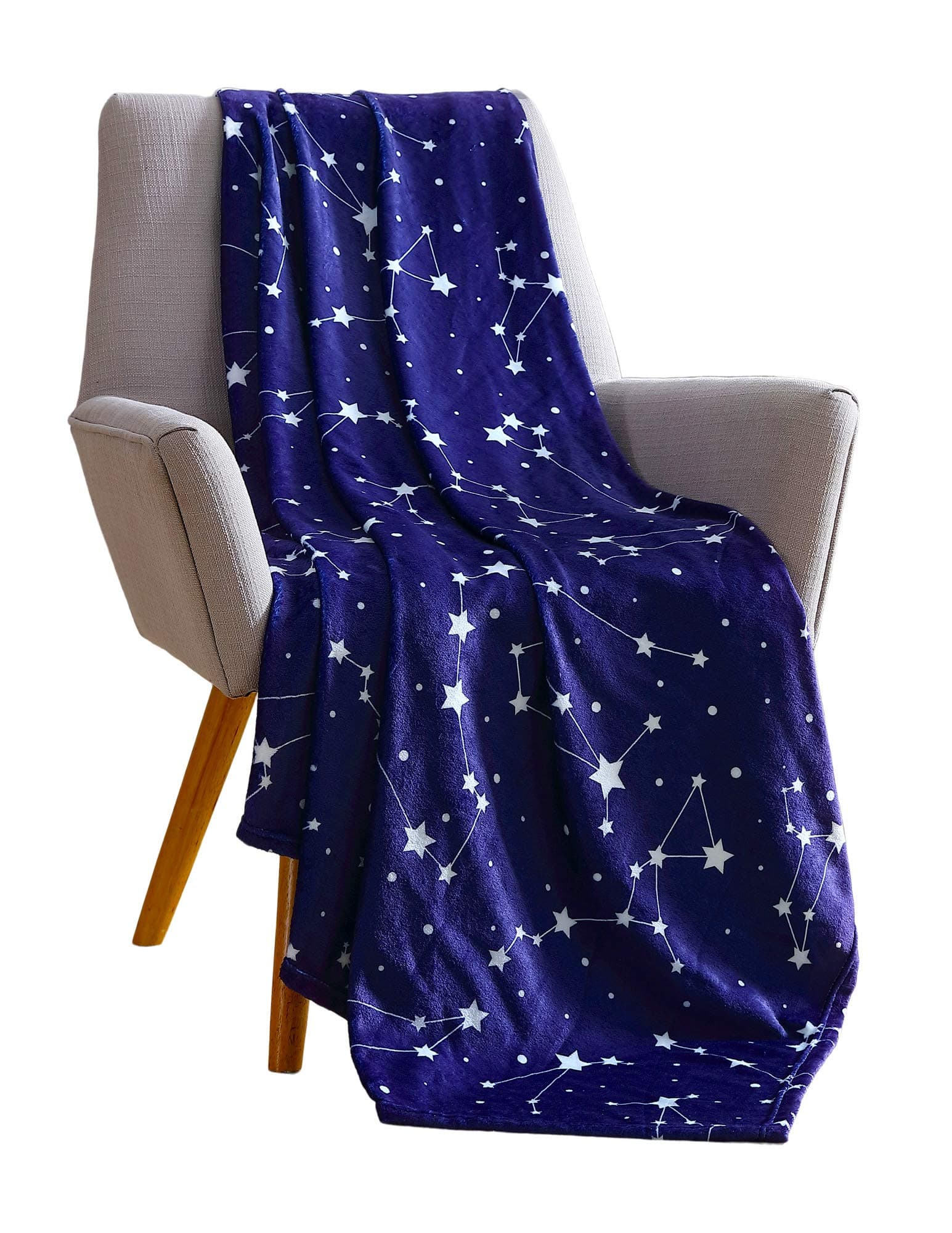 Big Believers Plush Throw Blanket: Starry Sky Themed Soft Velvet Fleece for Kids (Stellar)