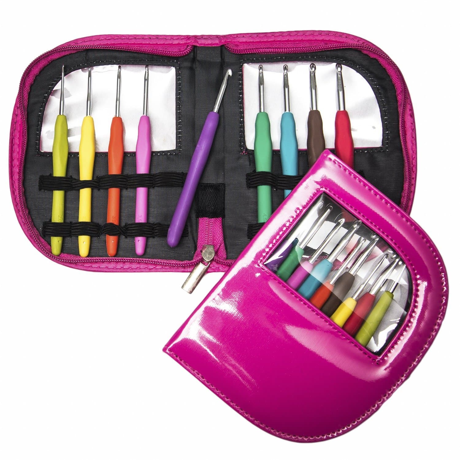 Ergo Hooks Ergonomic Crochet Hooks Cushion Grip for Ultimate Comfort. Includes 9 Pcs Color Coded Crochet Hooks Set + See-Through Case