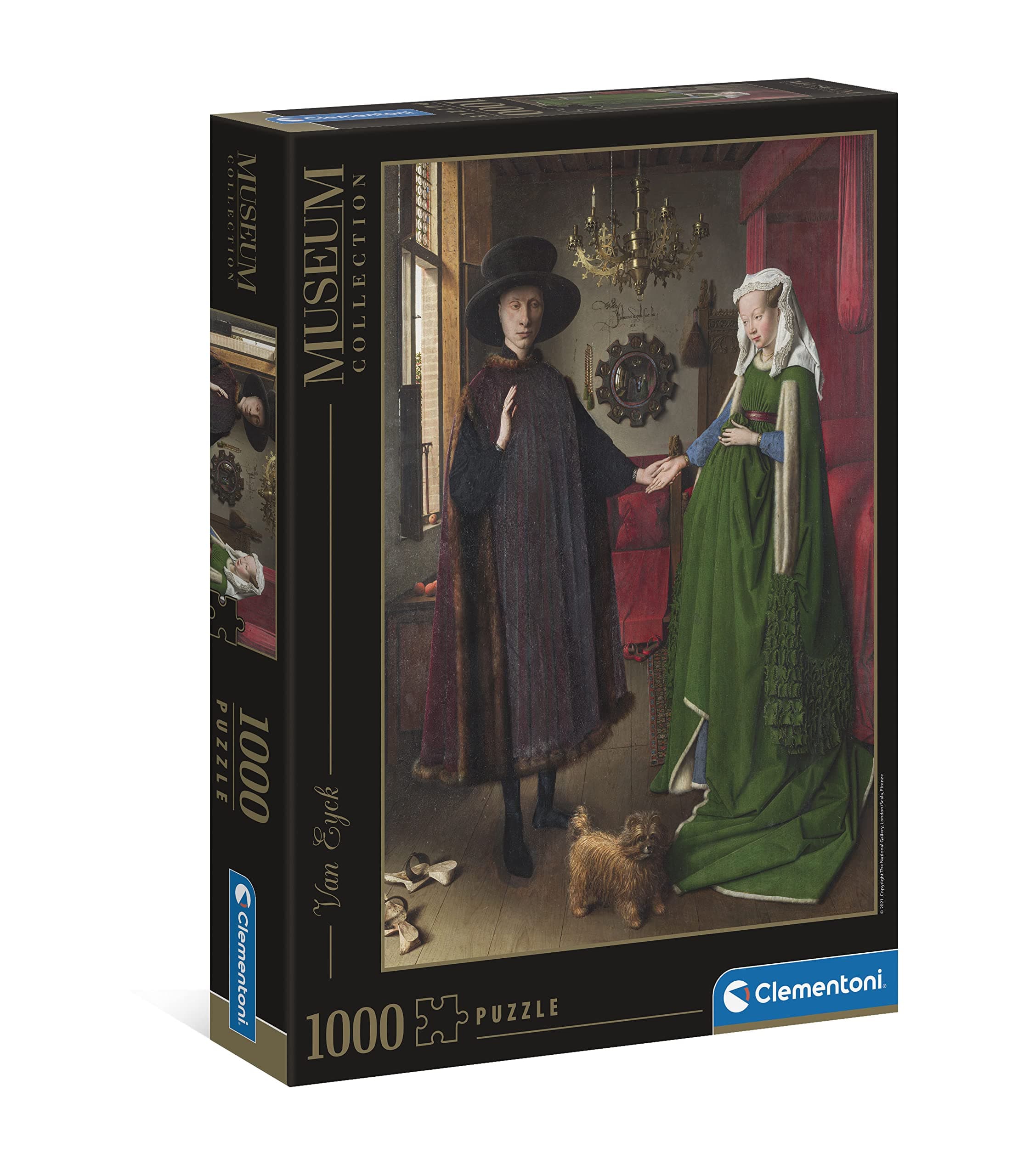 Clementoni39663 - Museum Collection Puzzle - Arnolfini And Wife - Jigsaw Puzzle 1000 Pieces, Made In Italy, Jigsaw Puzzle For Adults