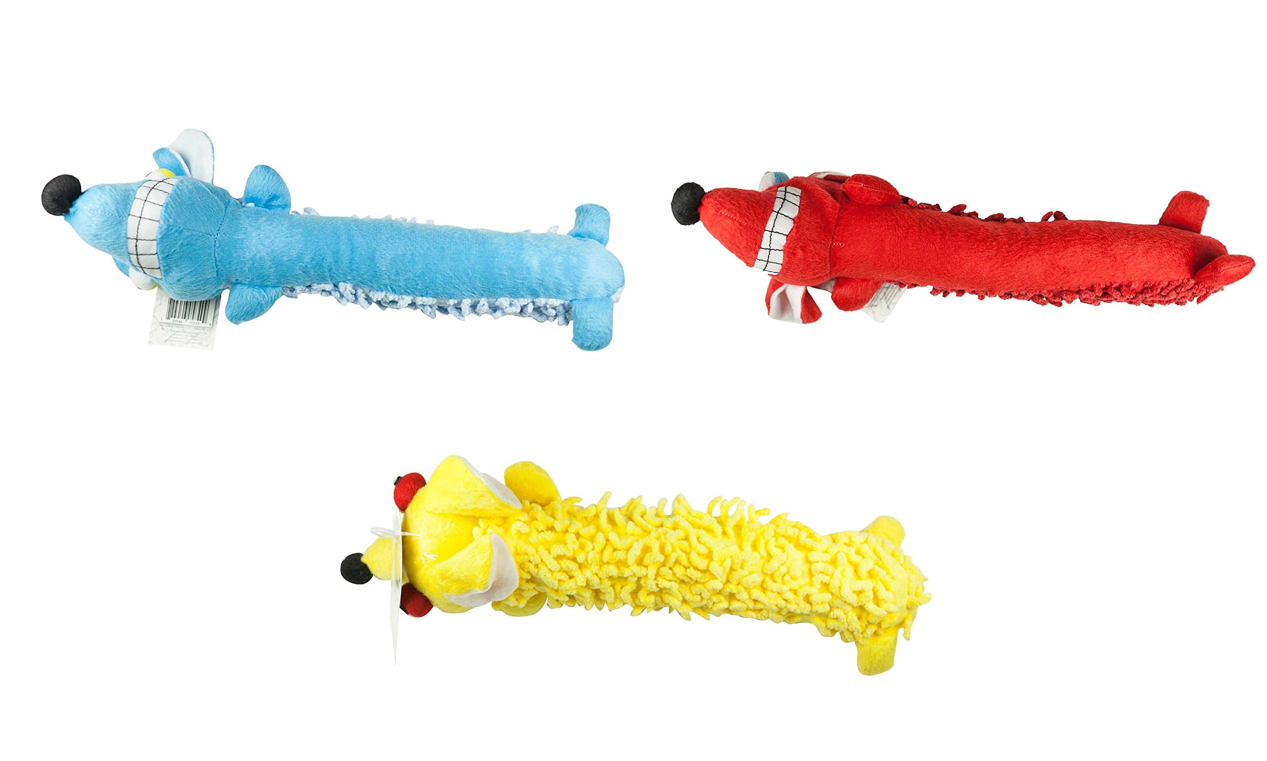 Ruff House Pet Noodle Dog, Colors Vary, 3-toys