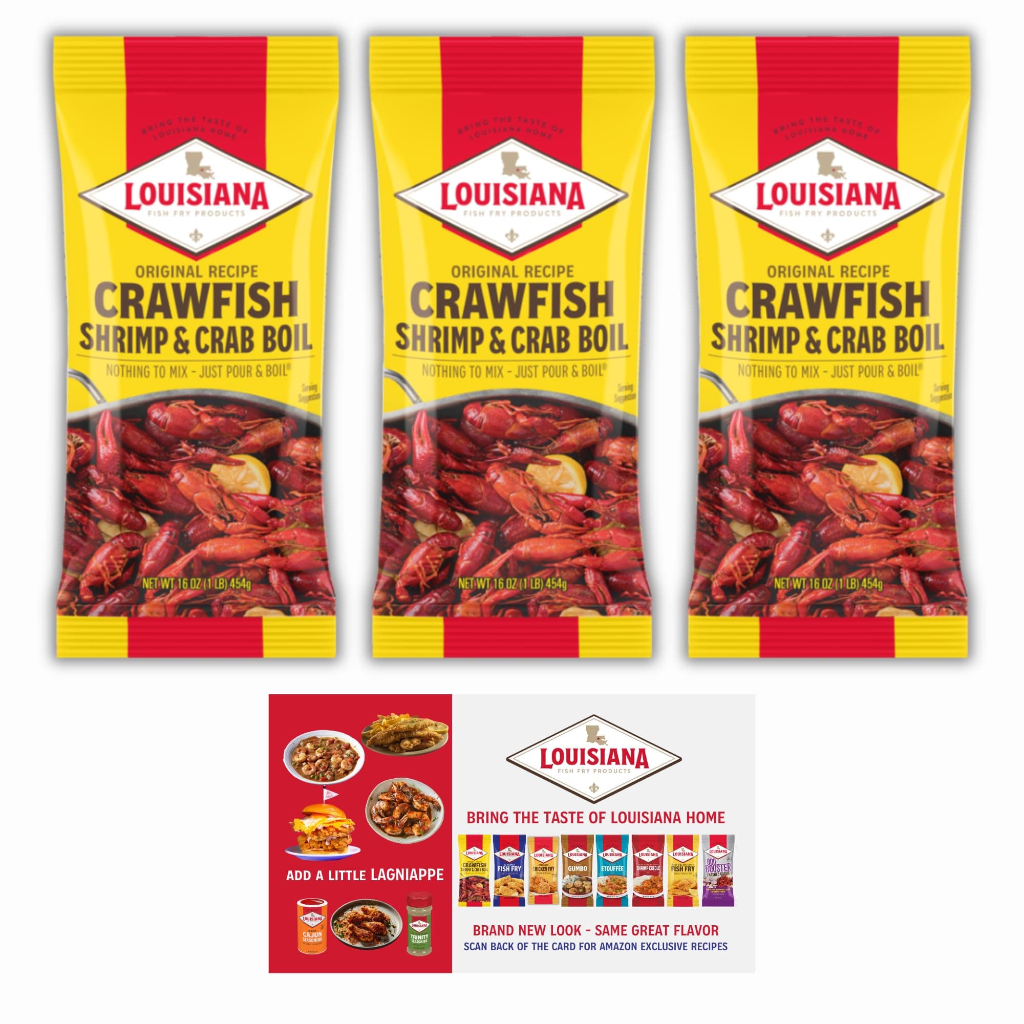Louisiana Fish Fry Products Crawfish, Shrimp & Crab Boil, 16oz,(Pack of 3) by