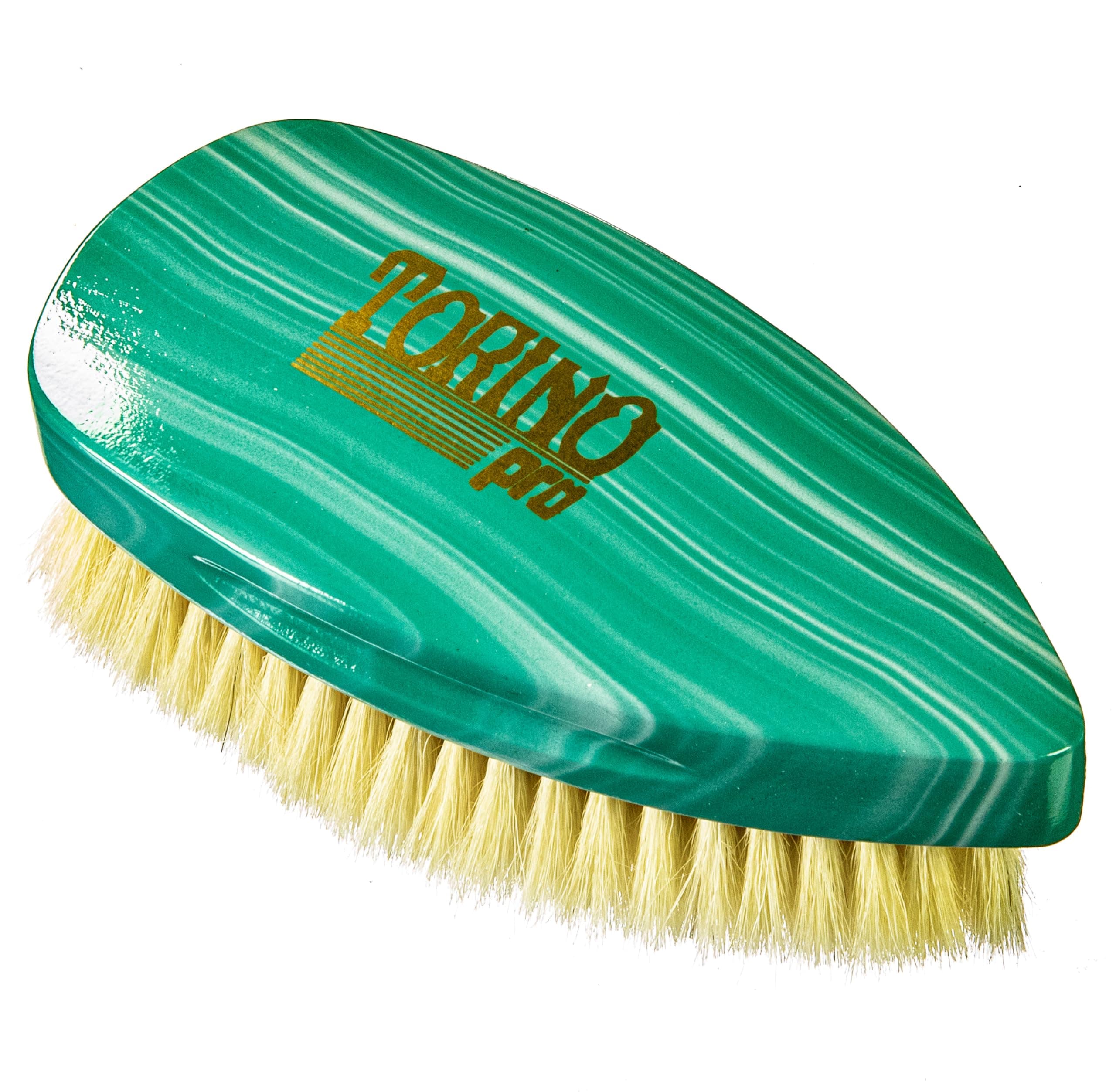 TORINO PRO WAVE BRUSHES BY BRUSH KINGExtra Soft Pointy Palm Extra Soft Goat Bristles Hair Brush #238 - Gently Lays Down Waves for a Smooth and Sleek Hairstyle
